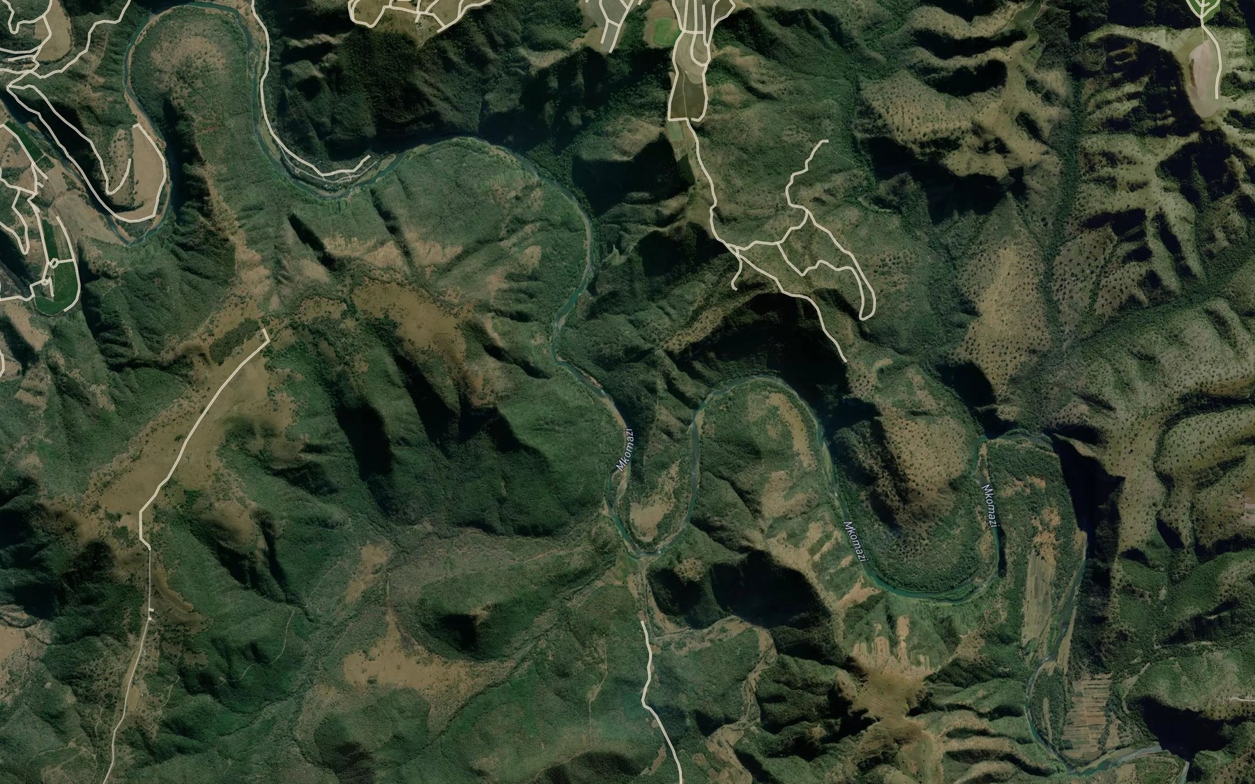 Satellite map of the Mtungwa River