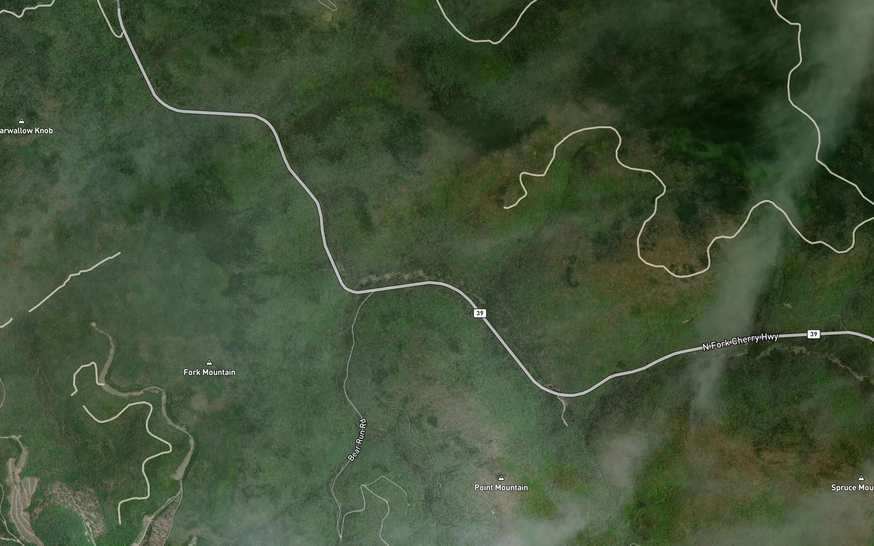 Satellite map of the Glade Run