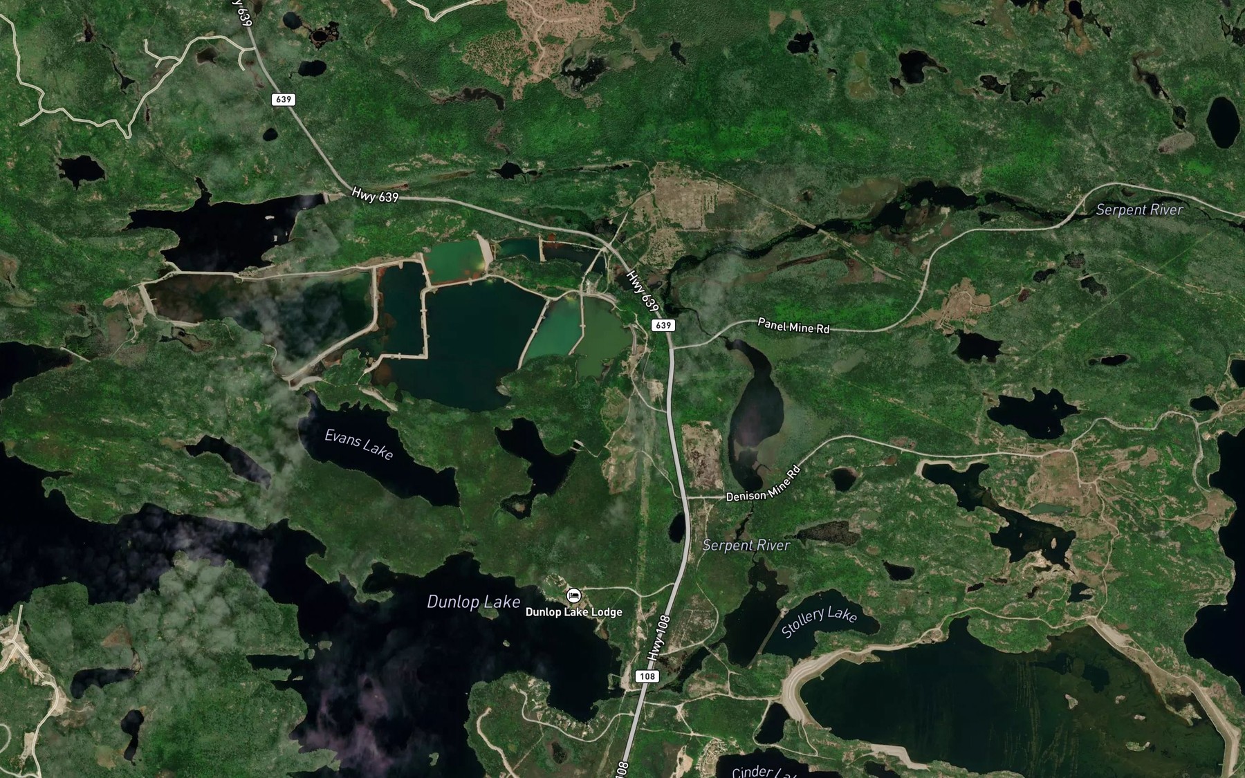 Satellite map of the Quirke Creek