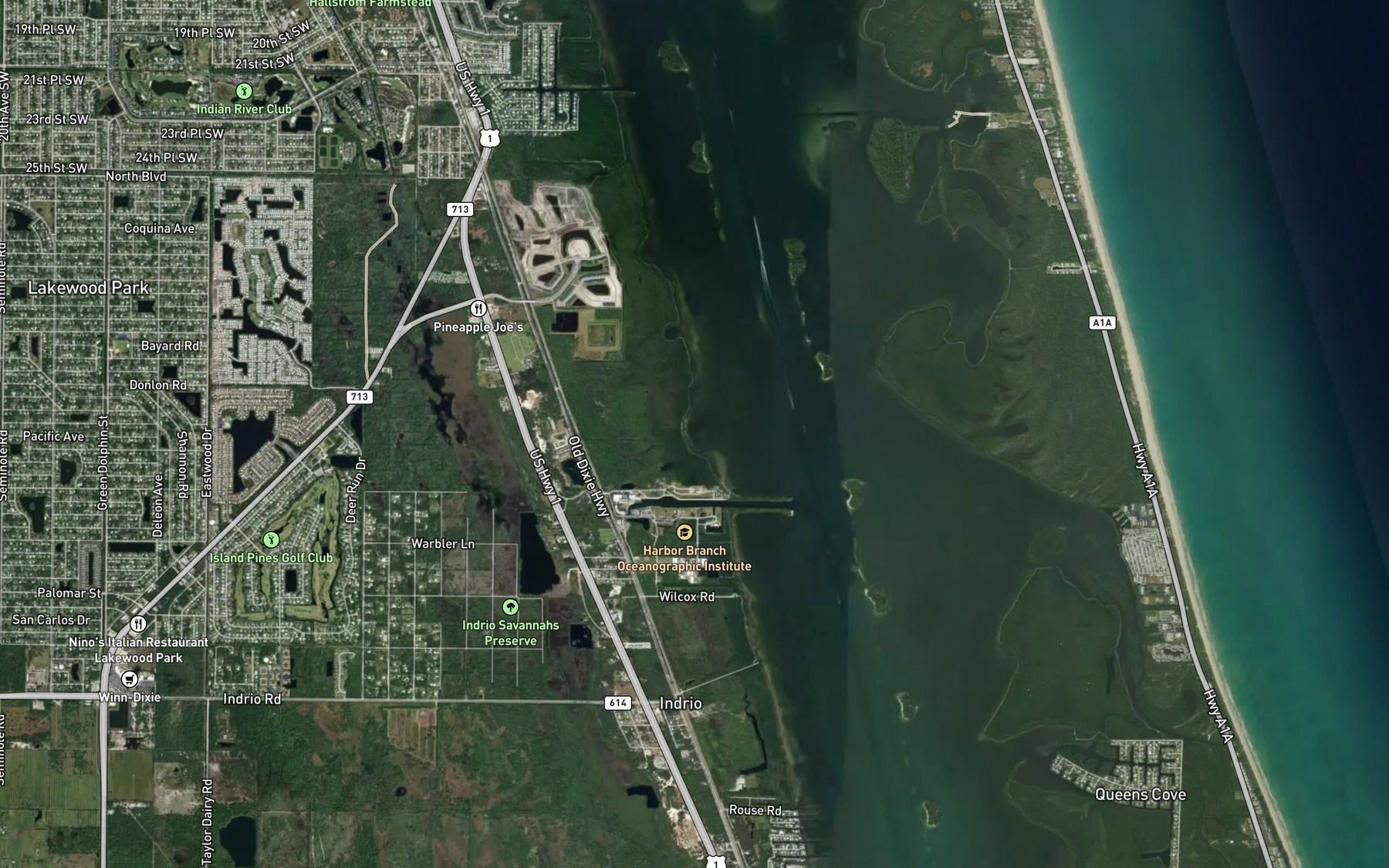 Satellite map of the Parks Cove