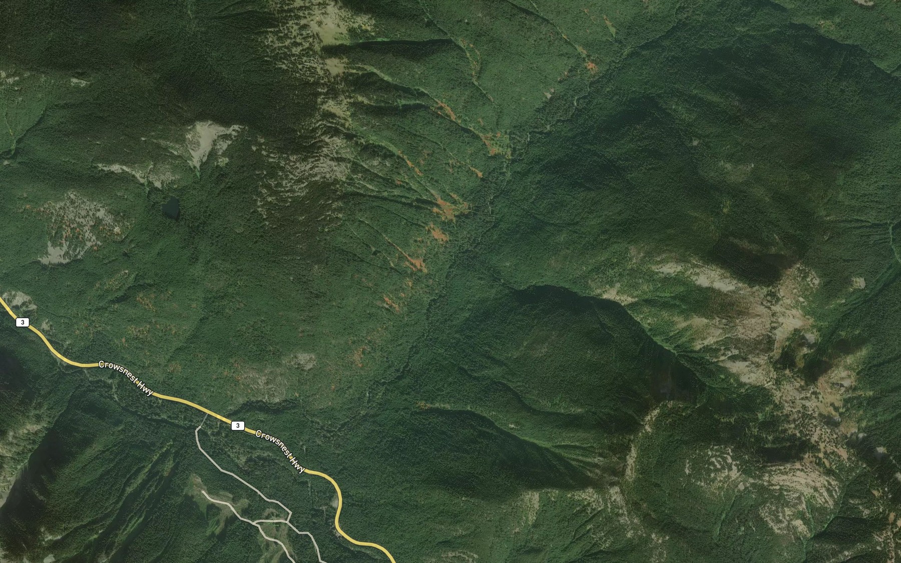 Satellite map of the Taboo Creek
