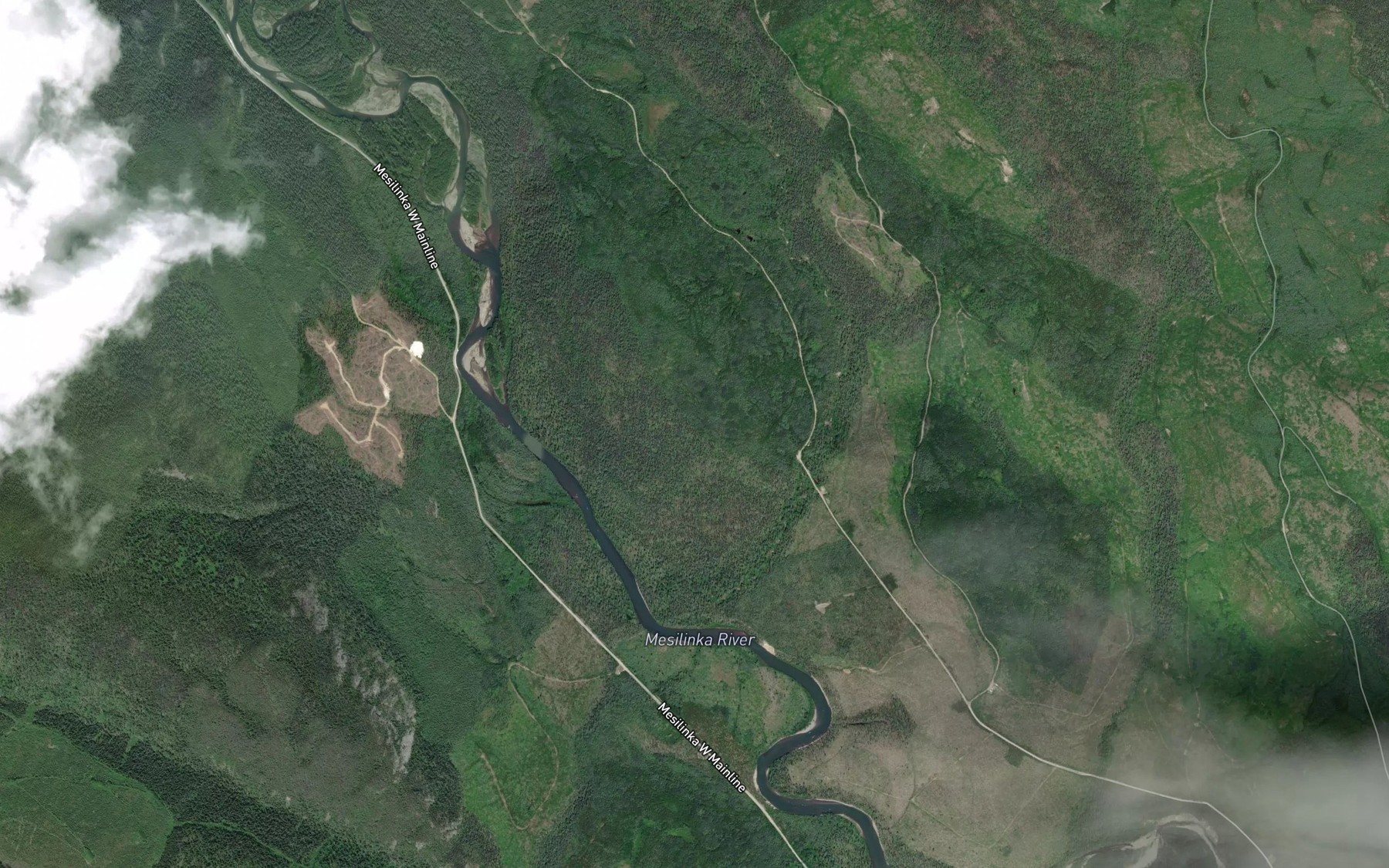 Satellite map of the Gopherhole Creek