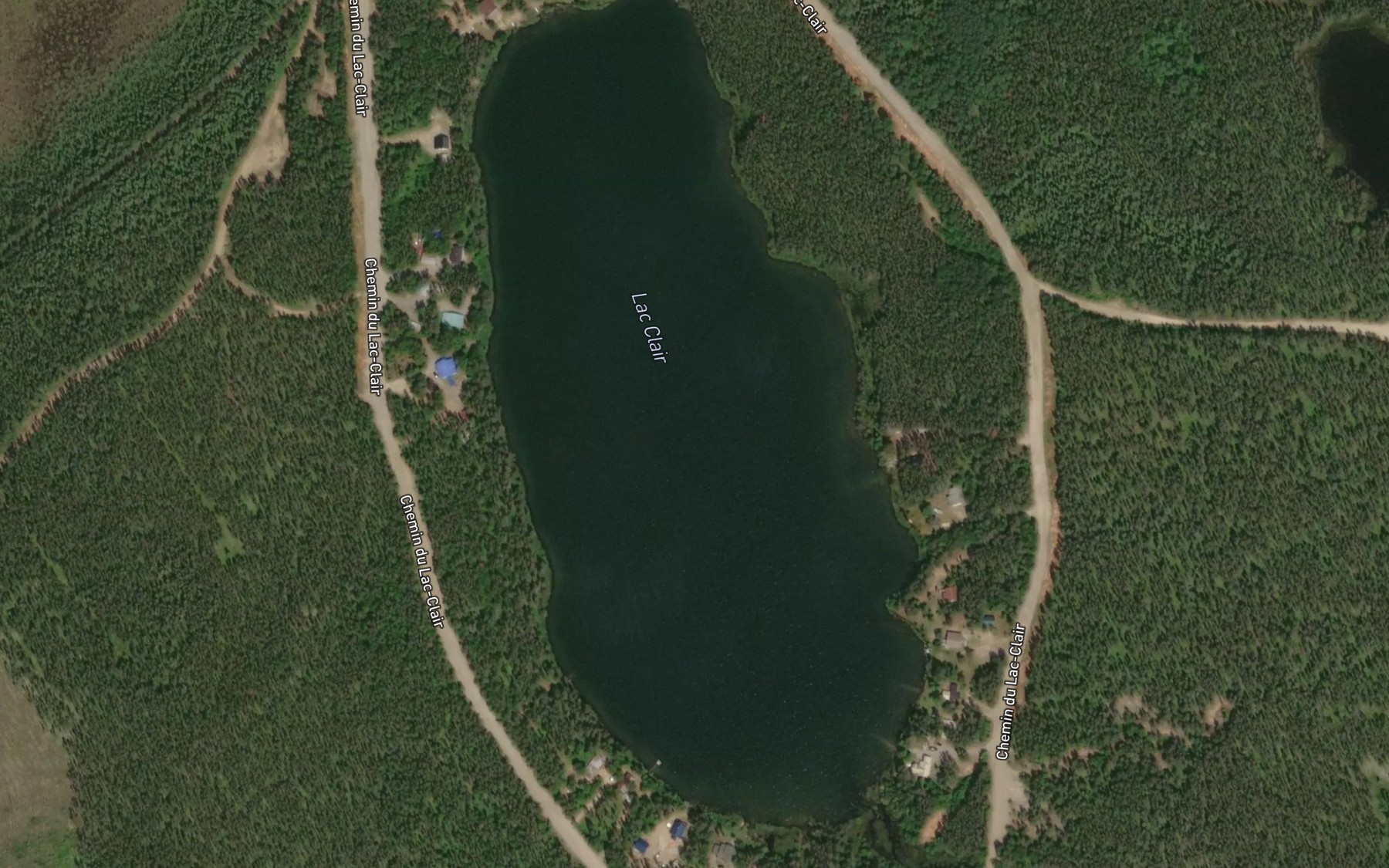 Satellite map of the Lac Clair