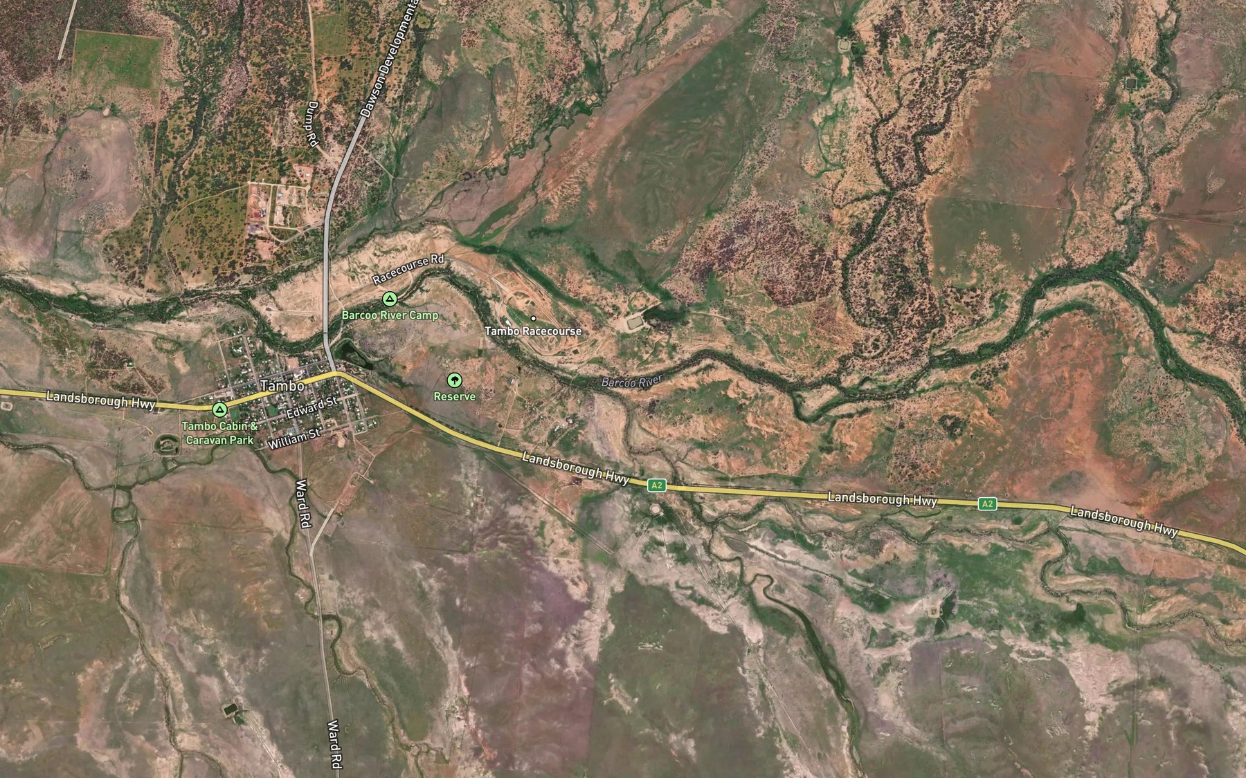 Satellite map of the Tambo Creek