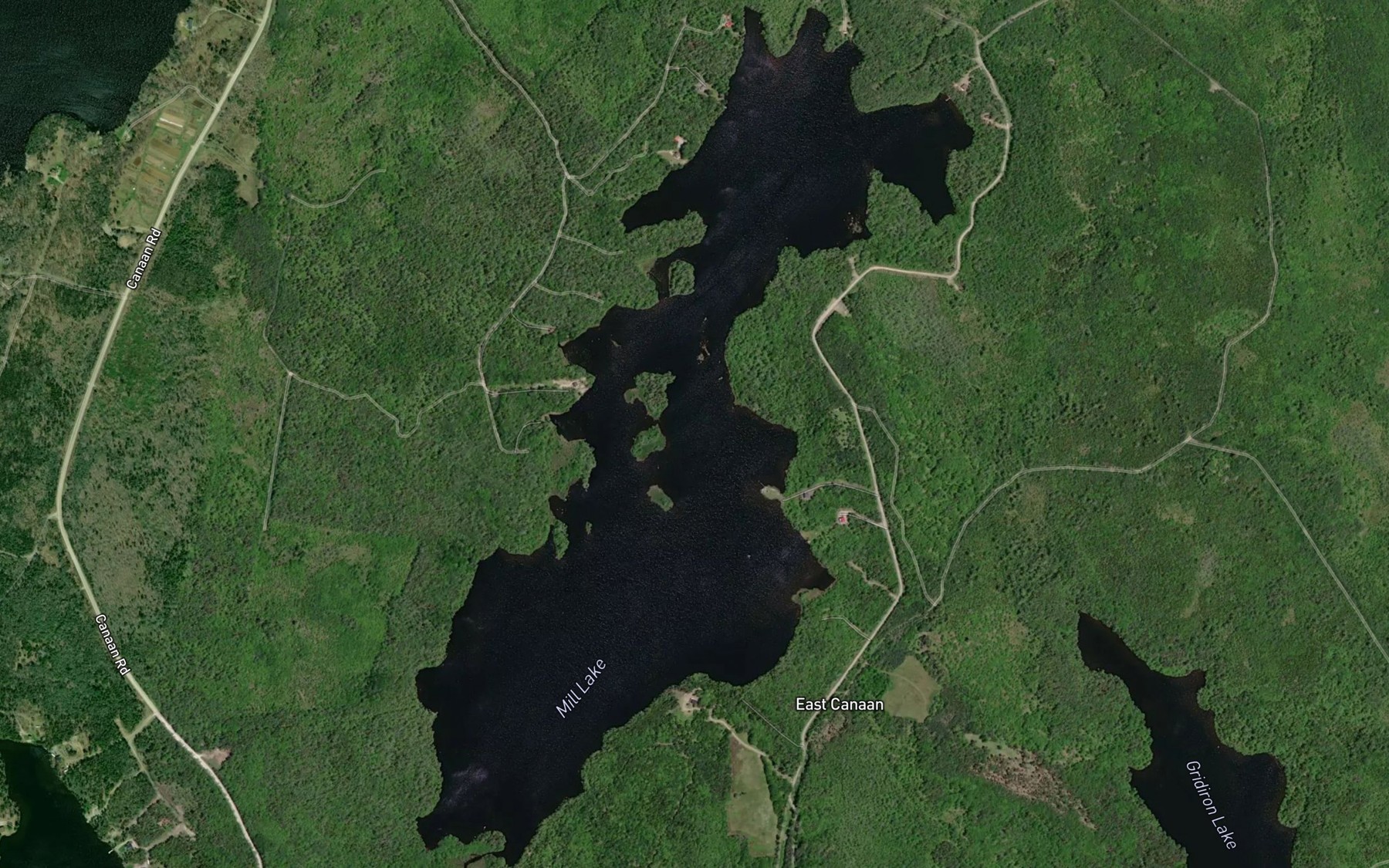 Satellite map of the Mill Lake