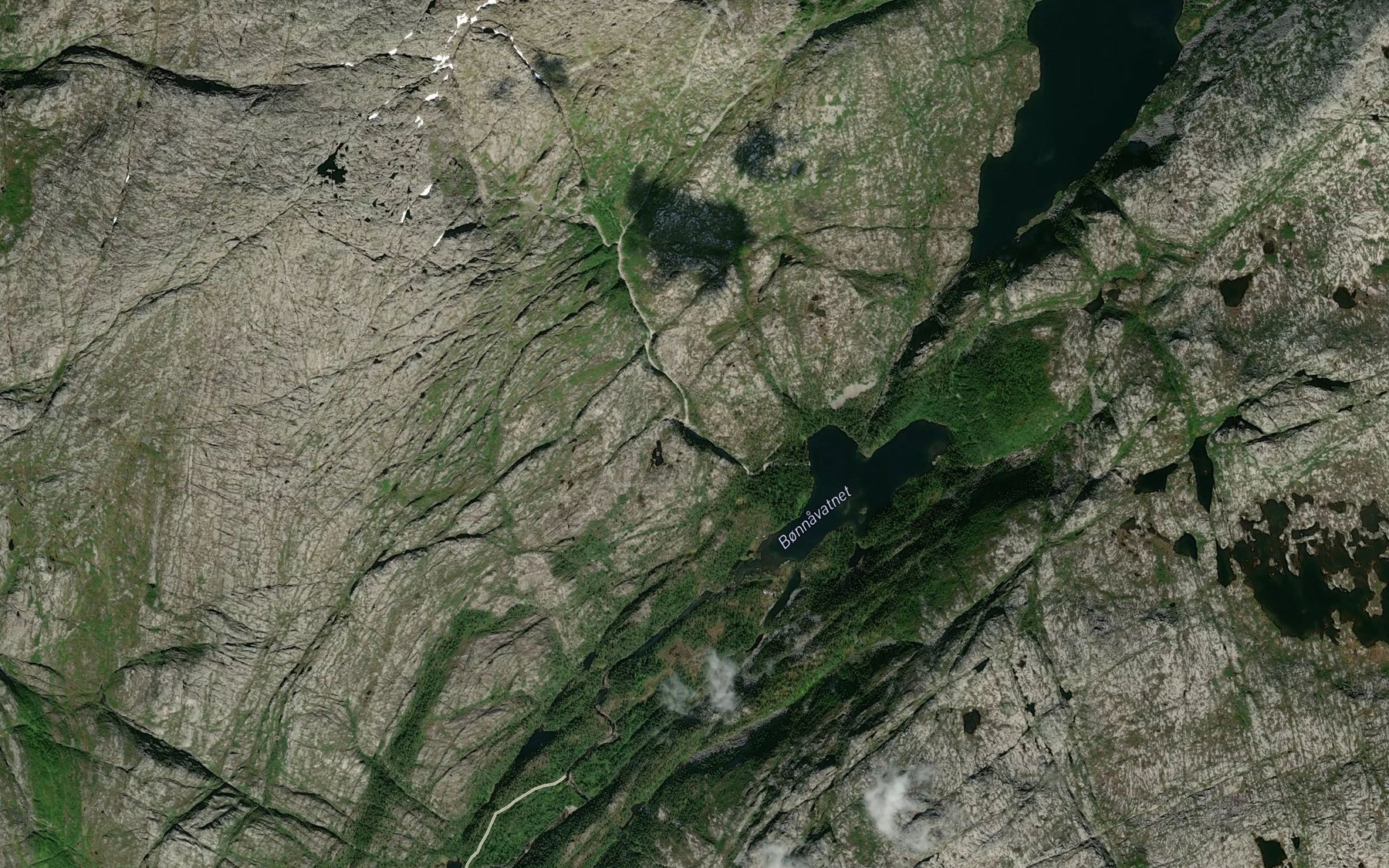 Satellite map of the Storfjell