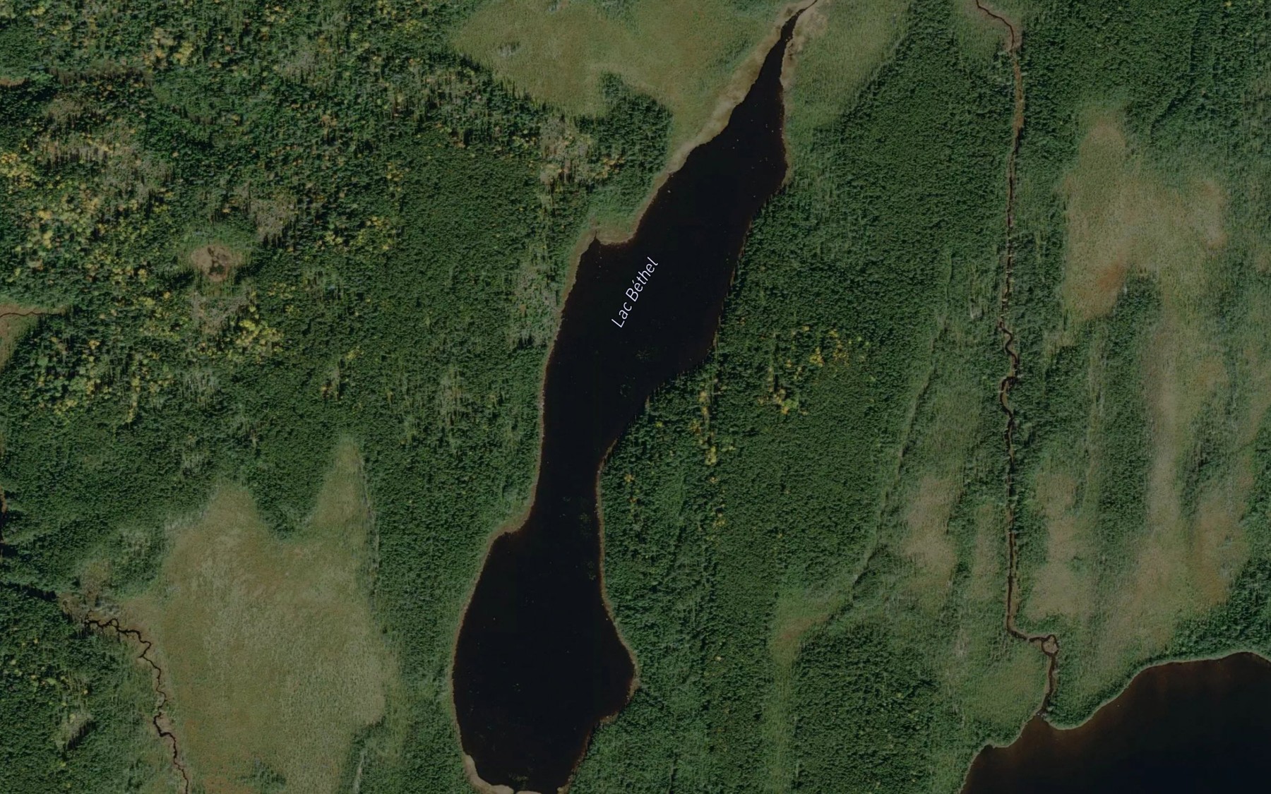 Satellite map of the Lac Bethel