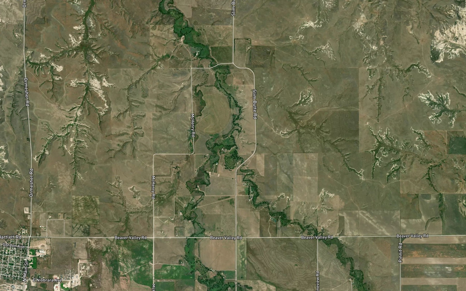 Satellite map of the Little Bordeaux Creek