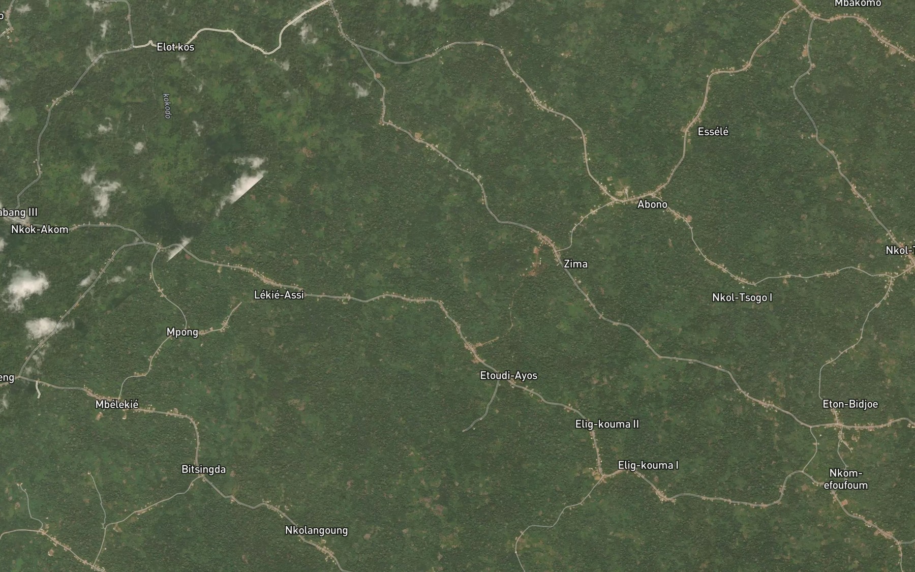 Satellite map of the Yega