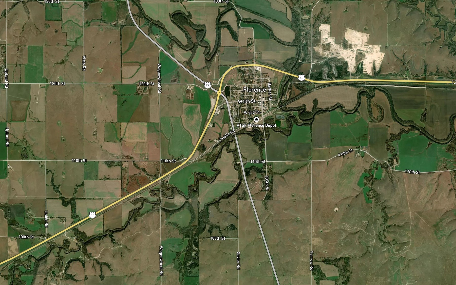 Satellite map of the Spring Creek