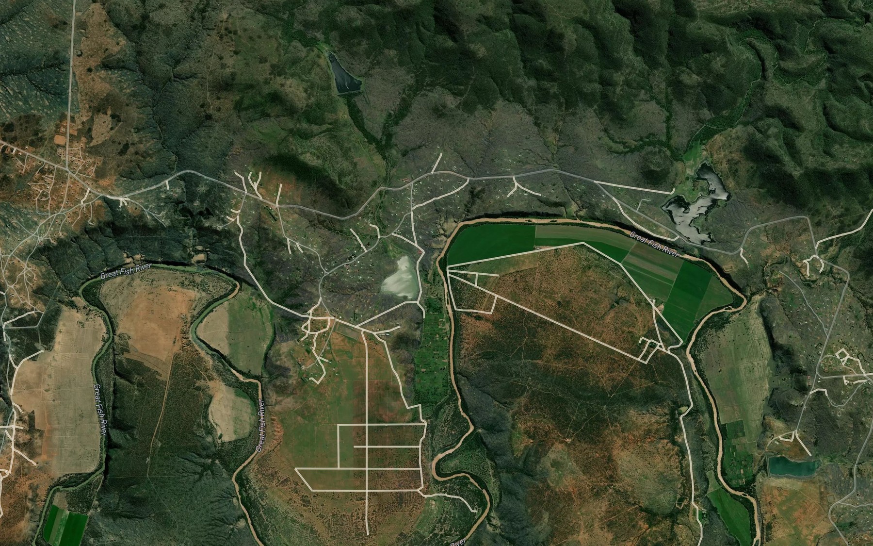 Satellite map of the KwaNqwelo