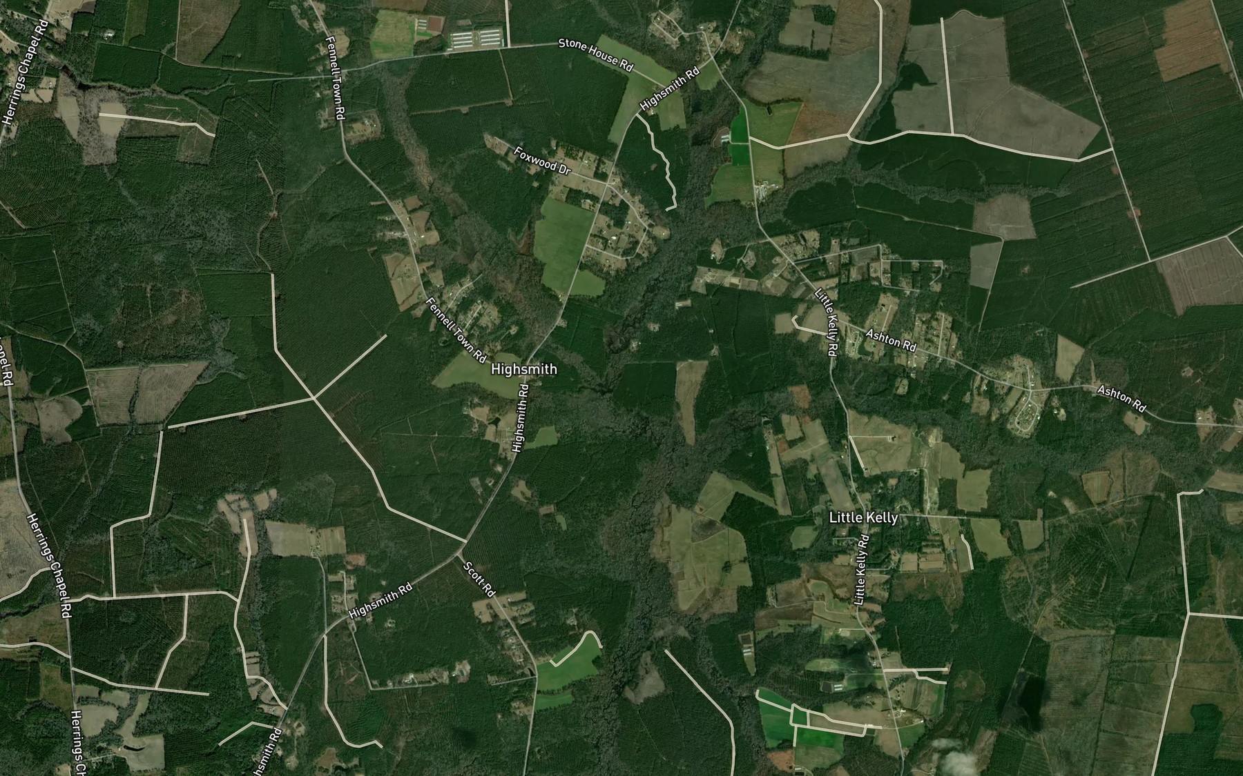 Satellite map of the Rizzo Creek