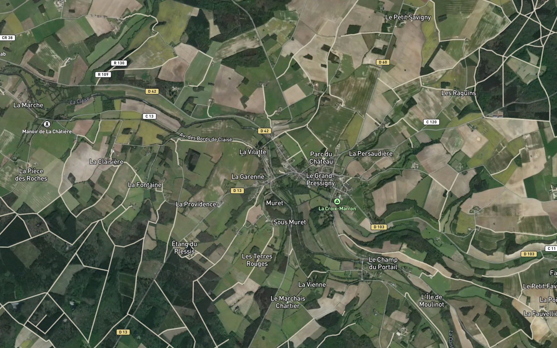 Satellite map of the Aigronne
