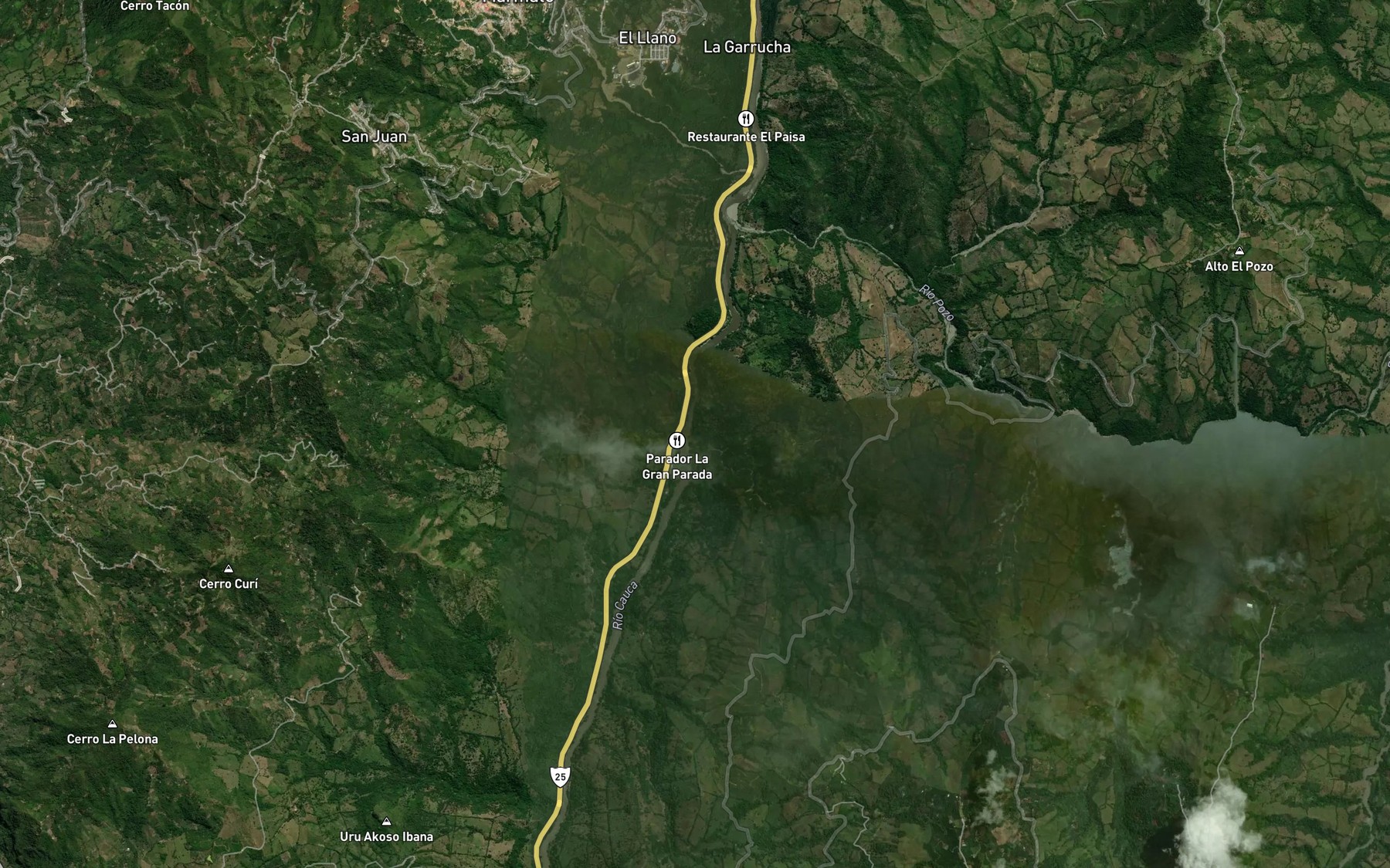 Satellite map of the Quebrada Montanita
