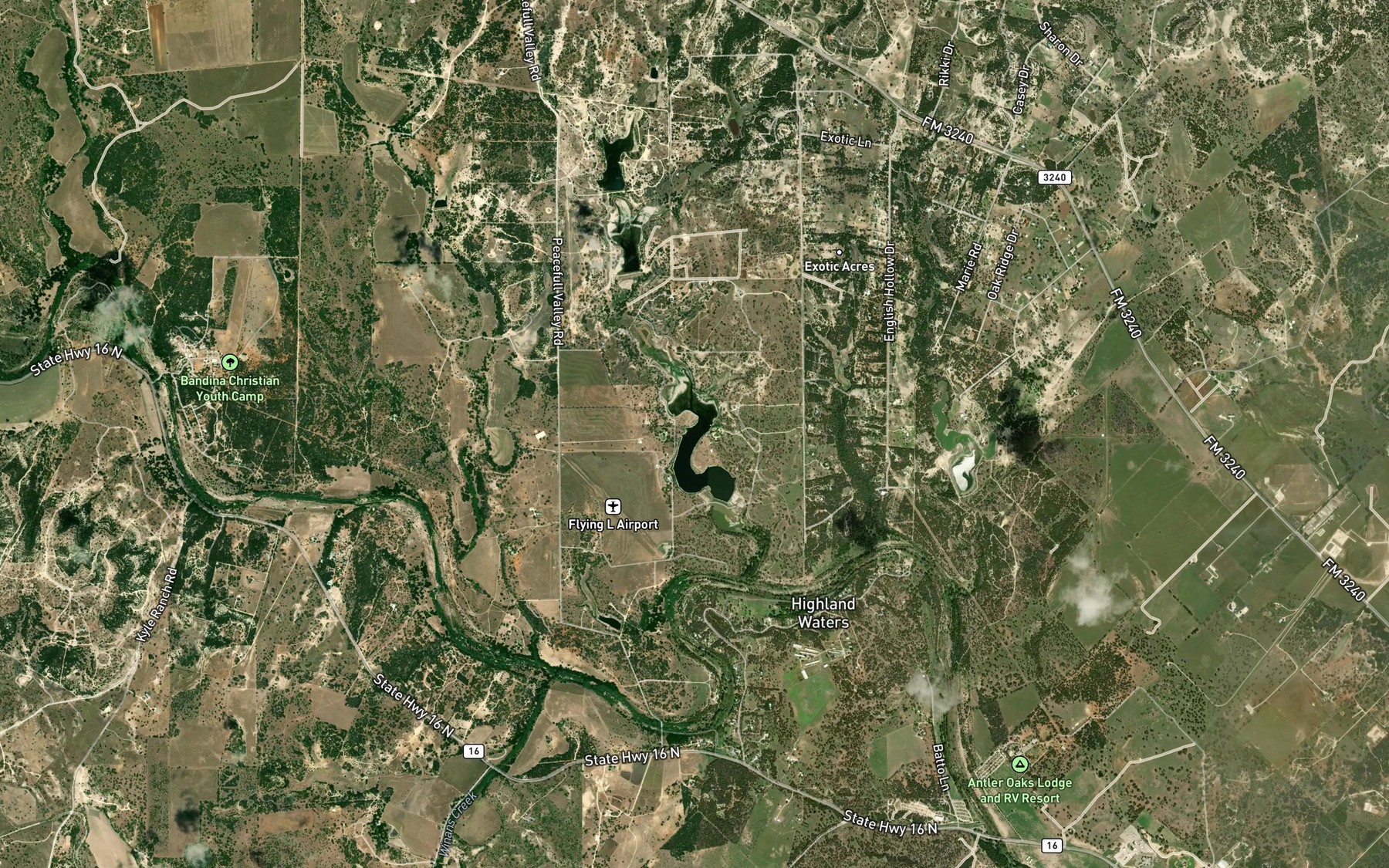 Satellite map of the Rock Cliff Reservoir