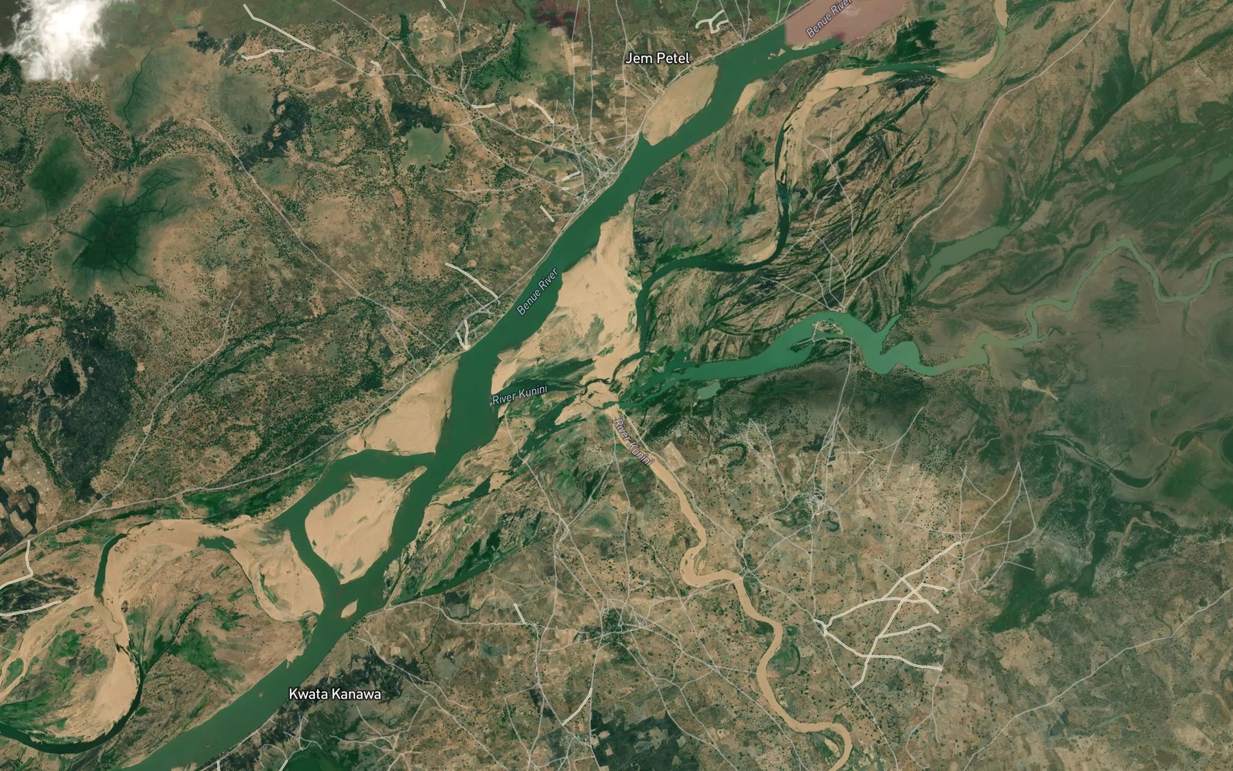 Satellite map of the Kunini River