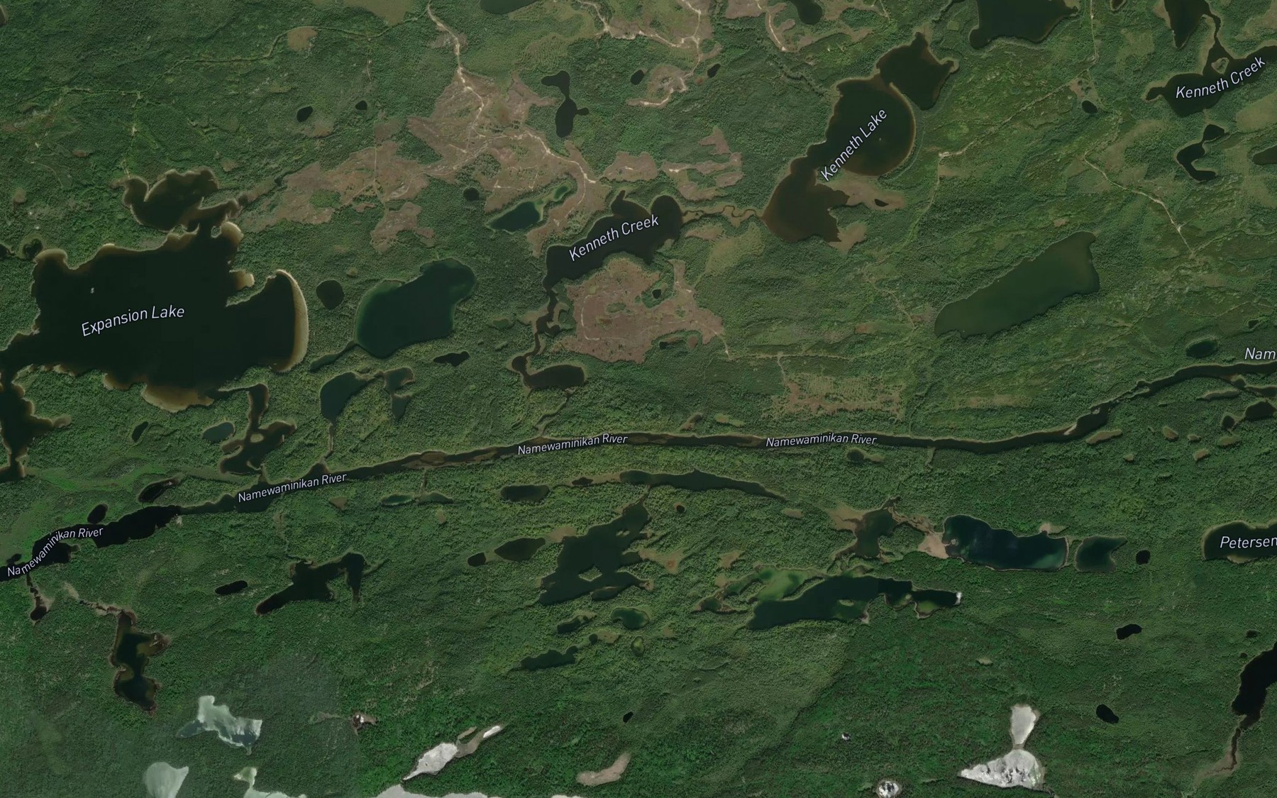 Satellite map of the Kenneth Creek