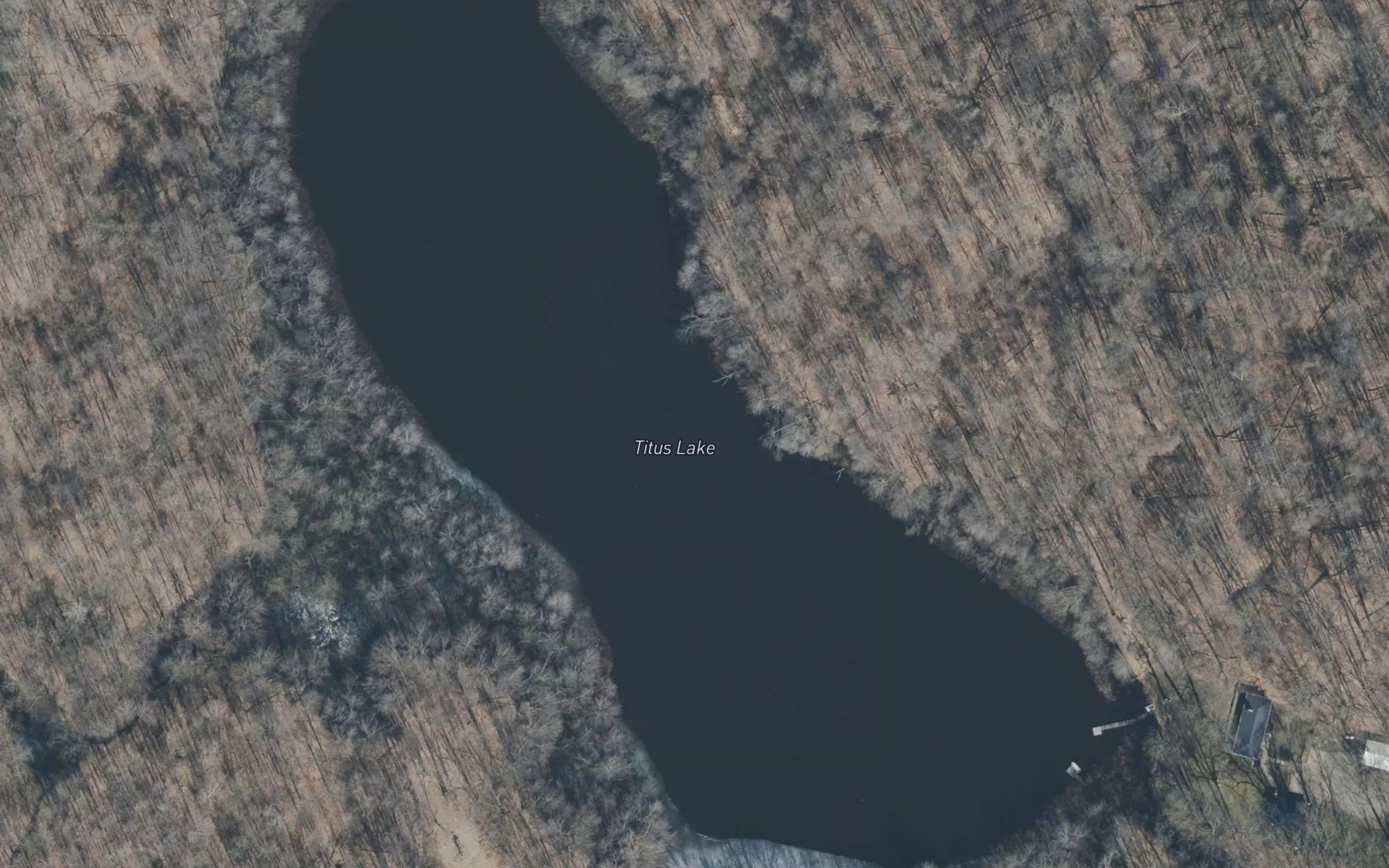 Satellite map of the Titus Lake