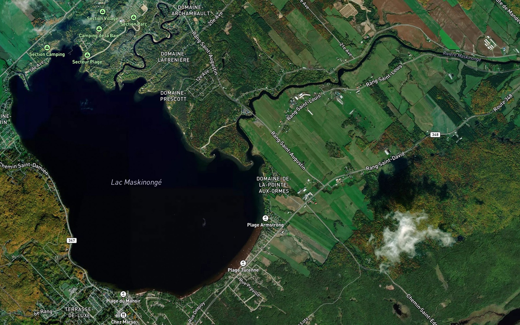 Satellite map of the Baie des Maskinonges