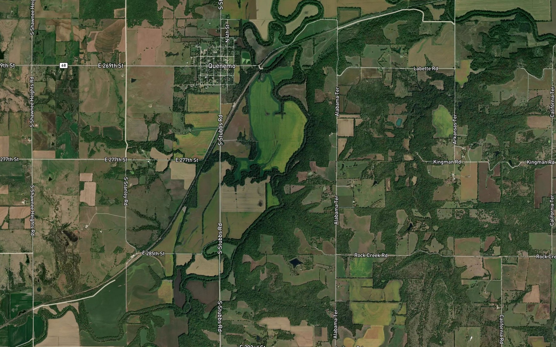Satellite map of the Dry Creek