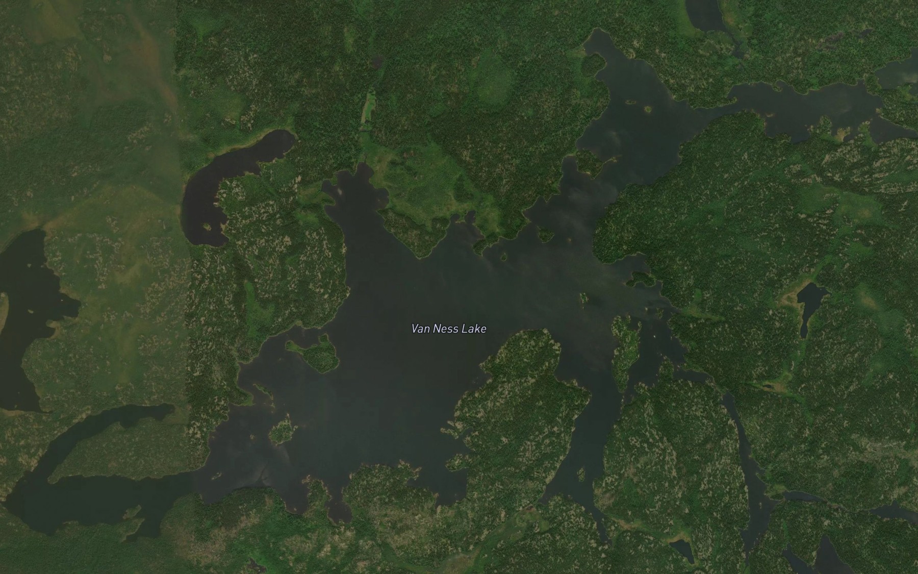 Satellite map of the Van Ness Lake