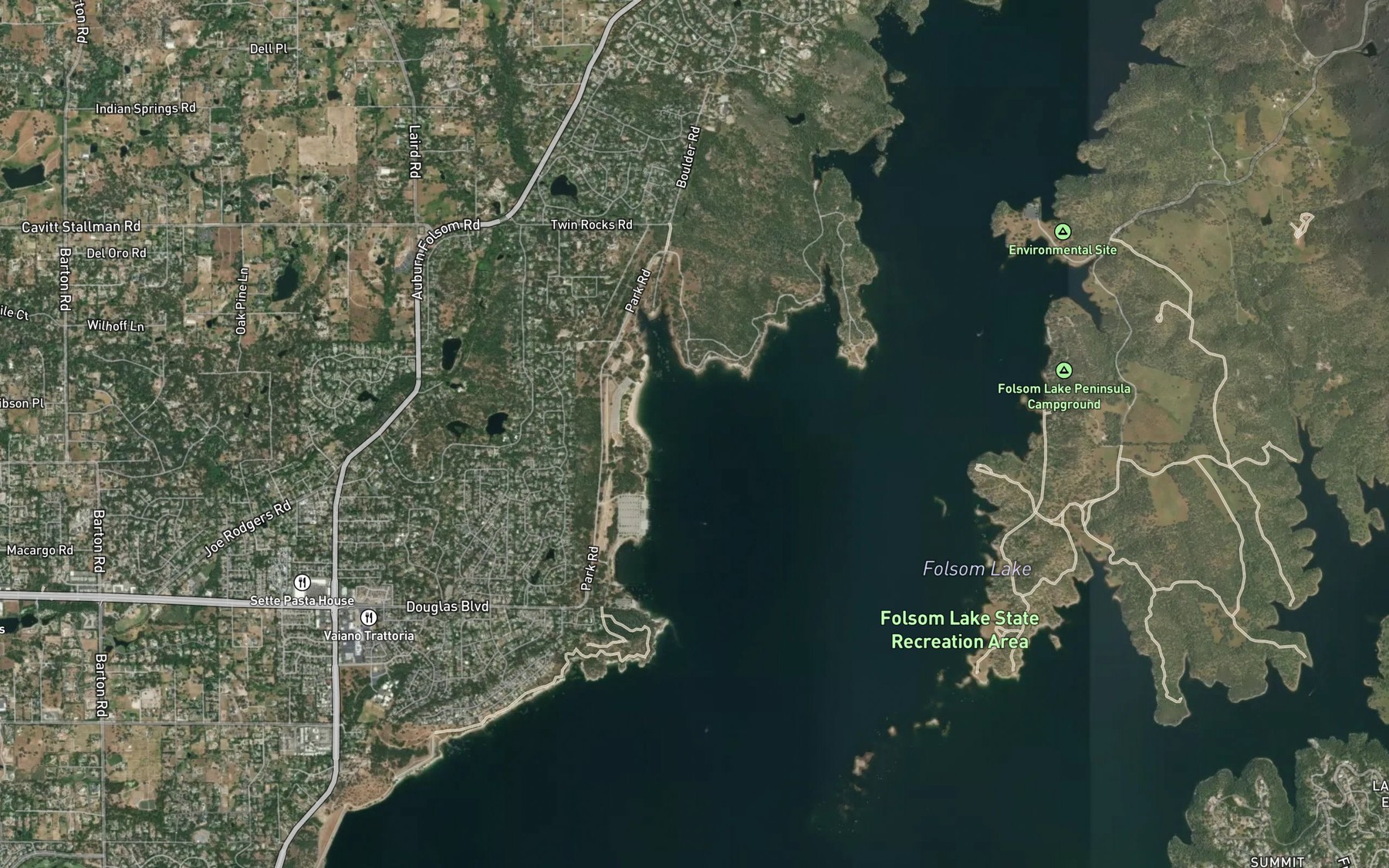 Satellite map of the Granite Bay