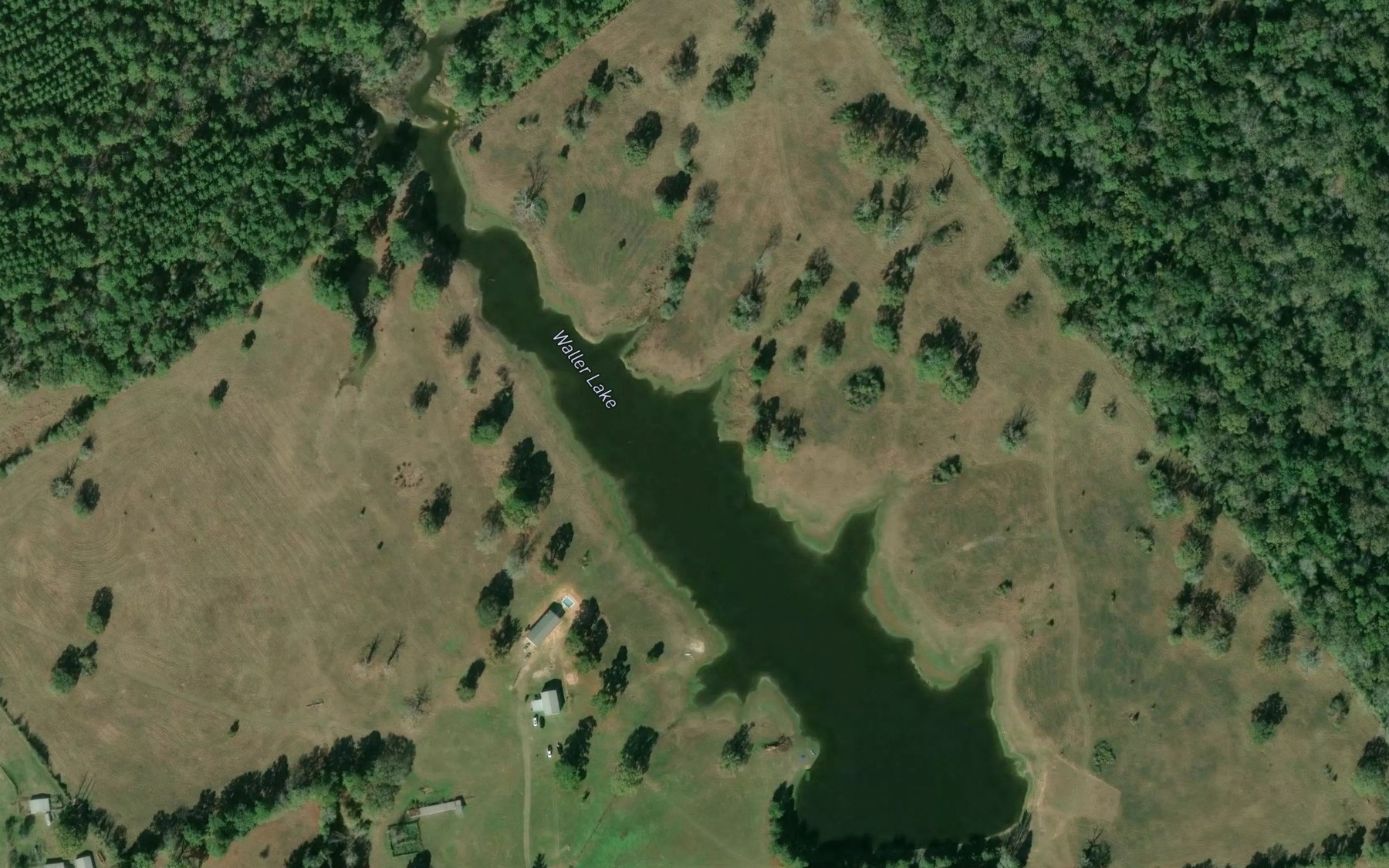 Satellite map of the Waller Lake