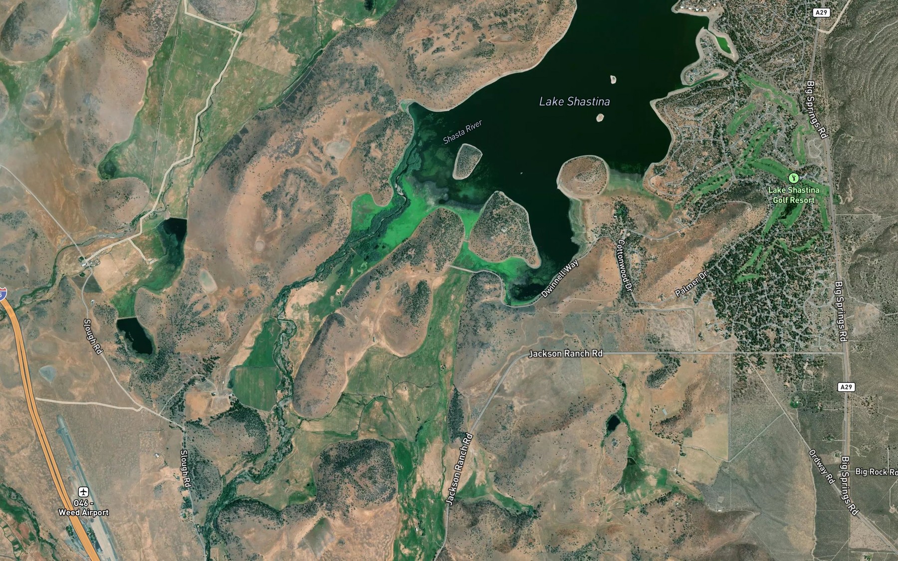 Satellite map of the Carrick Creek
