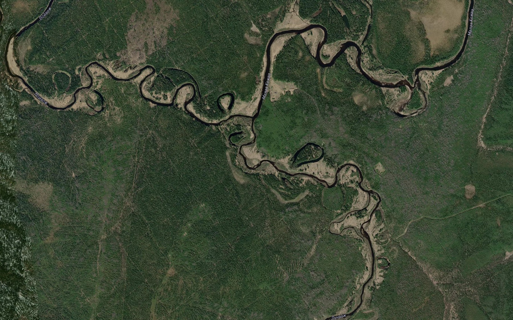 Satellite map of the Lunvozh