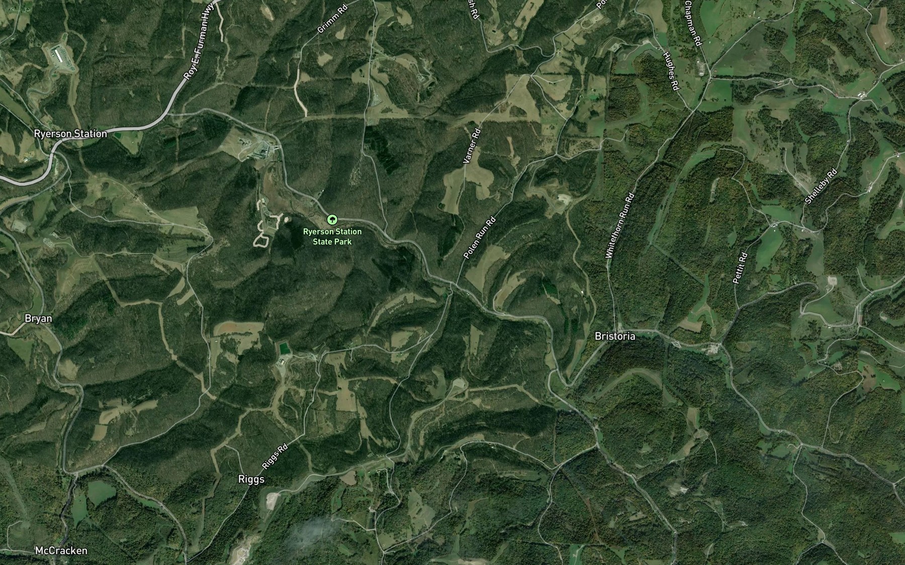 Satellite map of the Polen Run