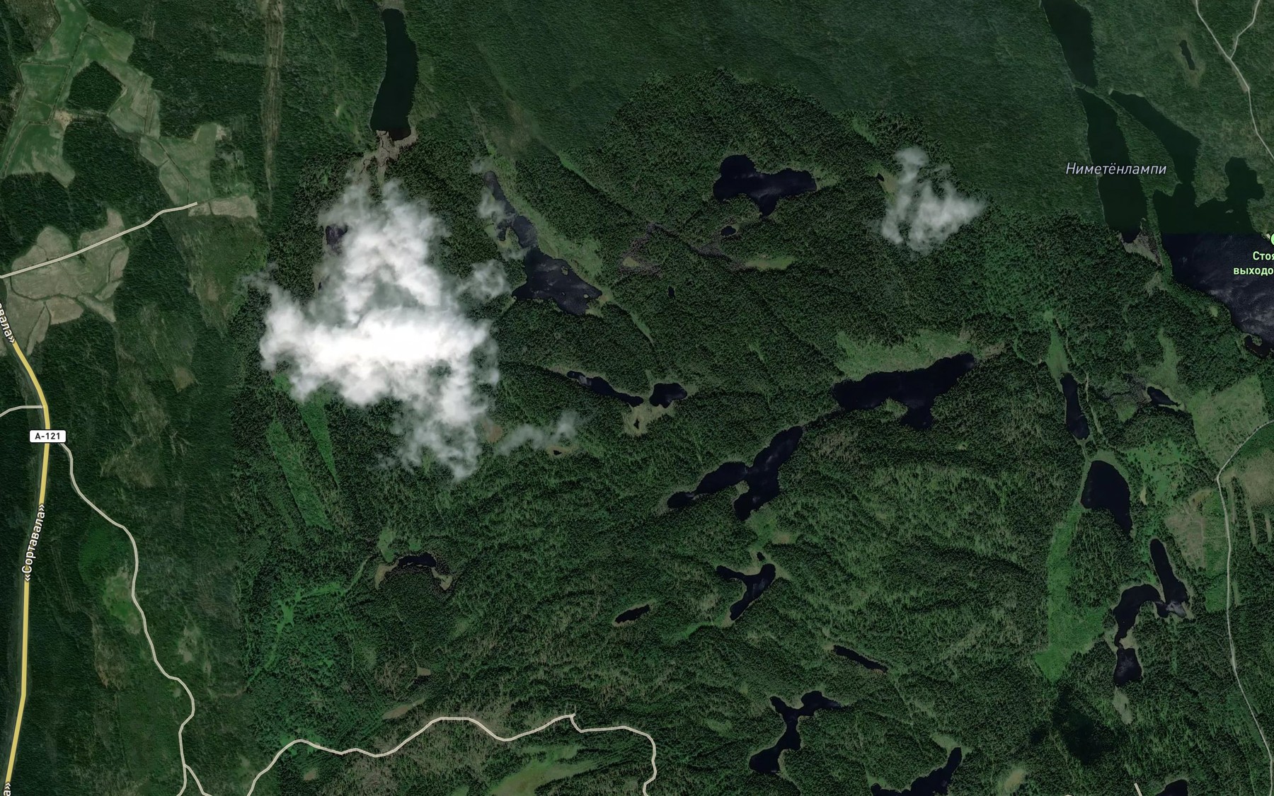 Satellite map of the Ozera Mustatlammet
