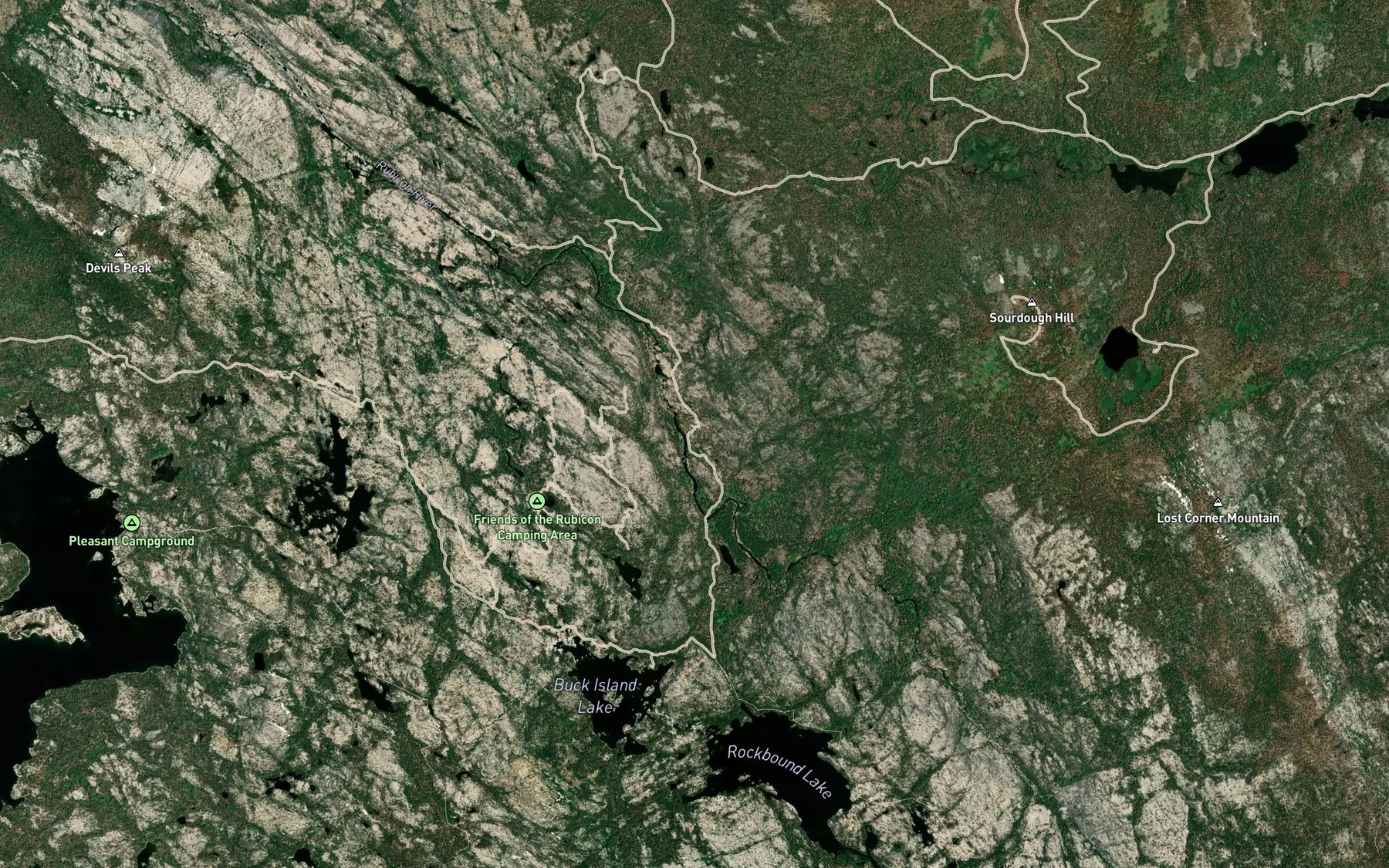 Satellite map of the Rubicon Springs