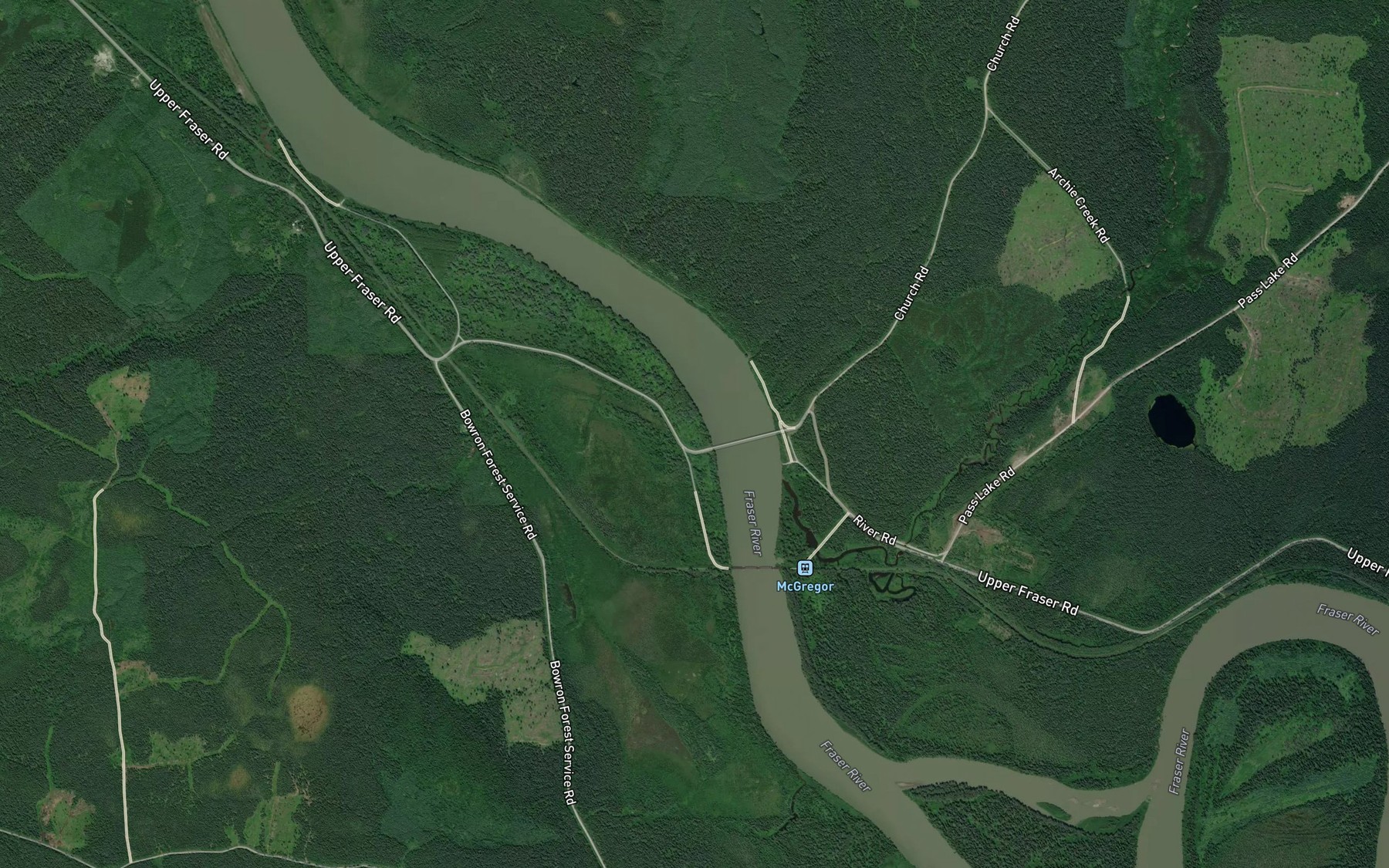 Satellite map of the Amanita Creek