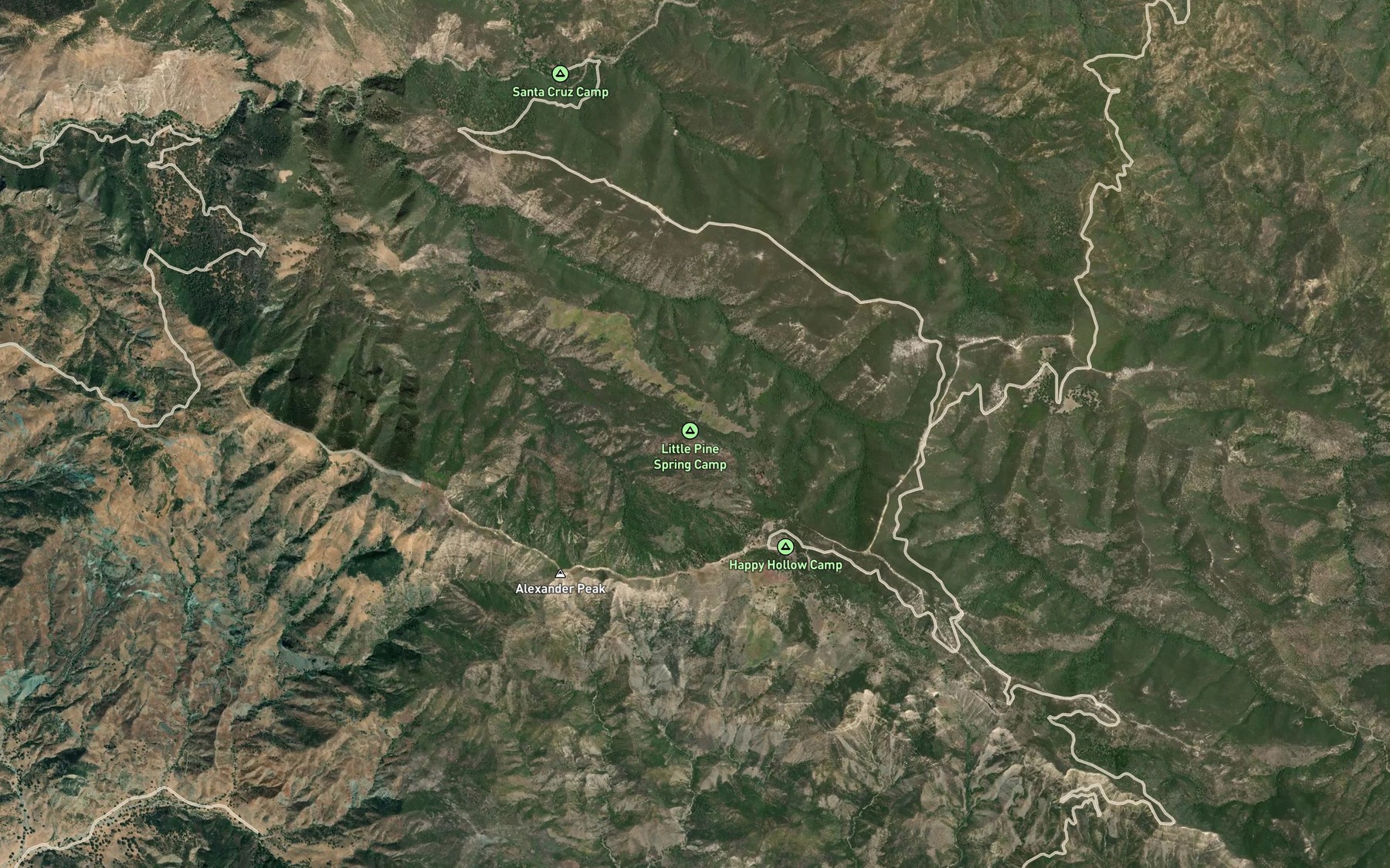 Satellite map of the Little Pine Spring