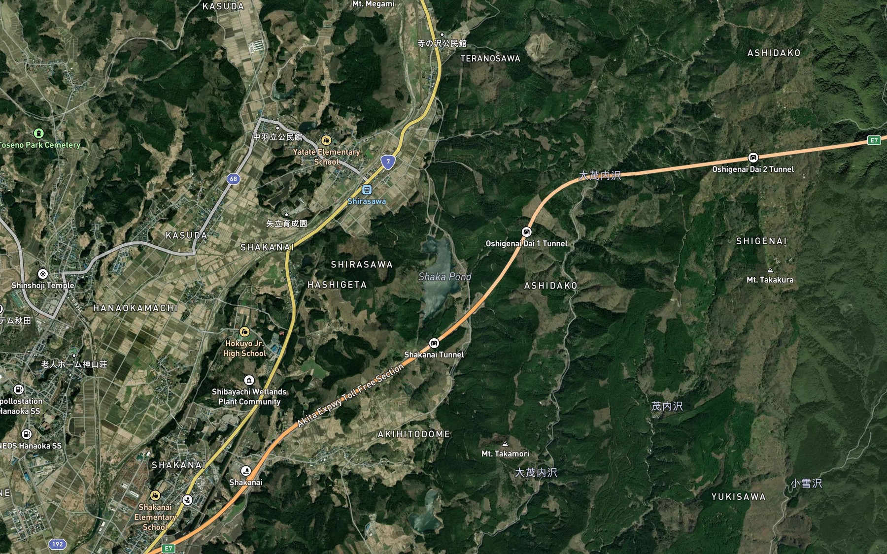 Satellite map of the Shaka Ike