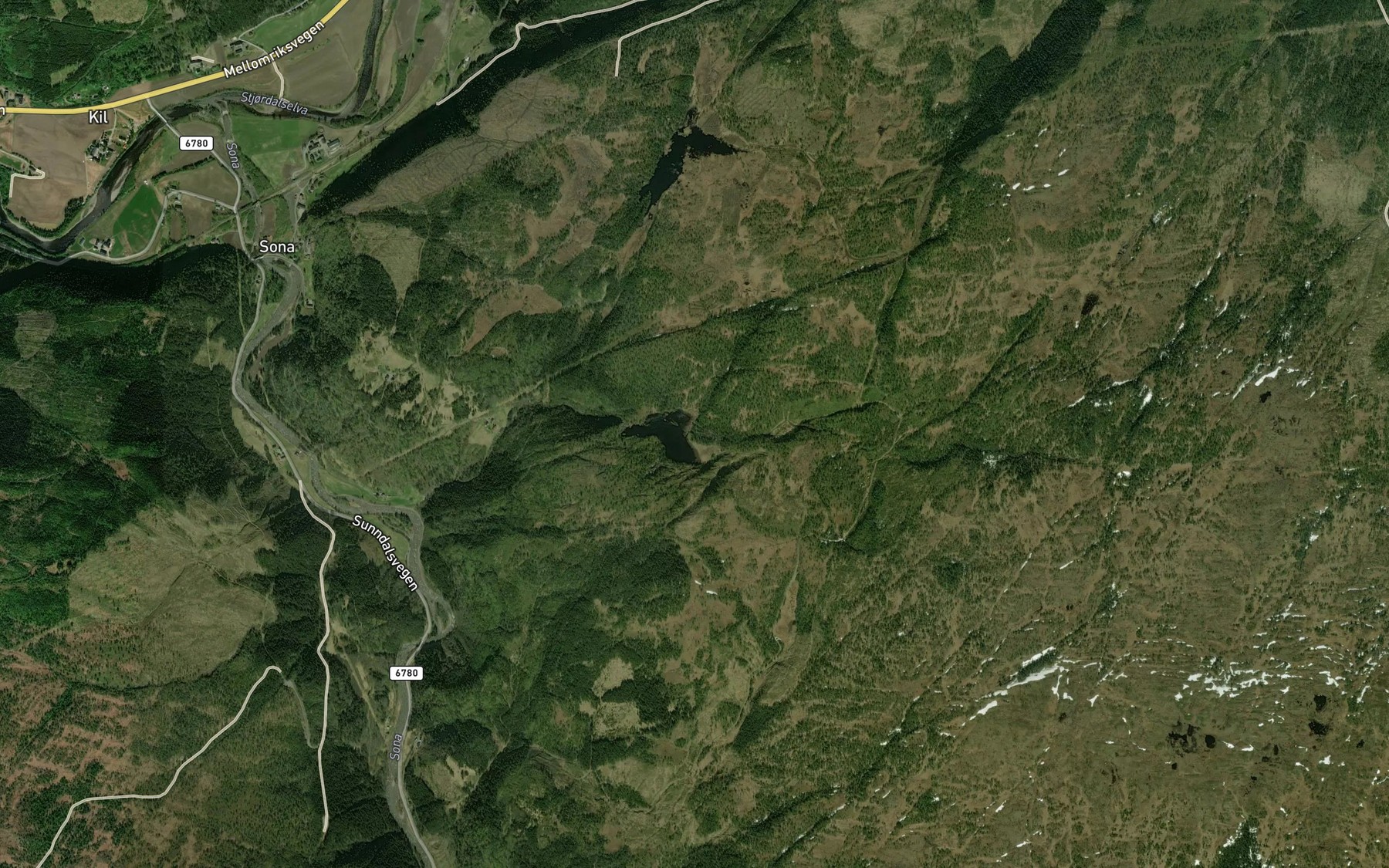Satellite map of the Rulvollbekken