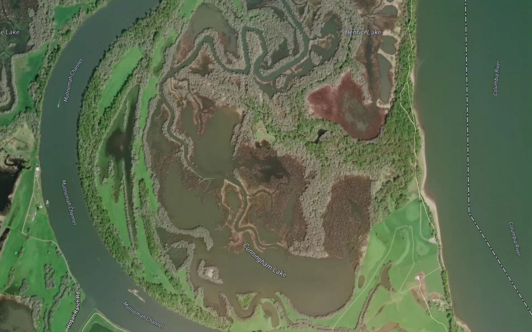 Satellite map of the Cunningham Lake
