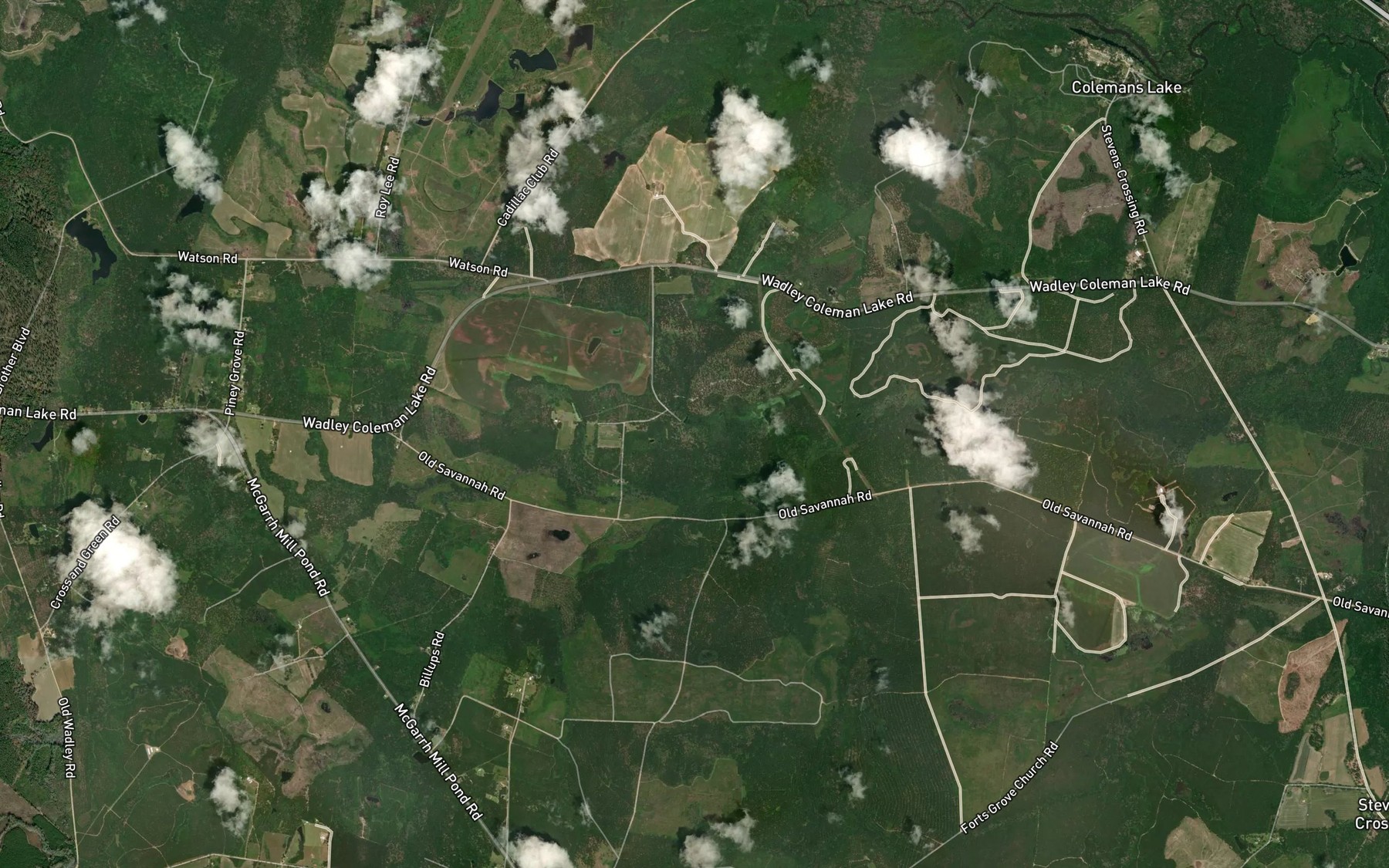 Satellite map of the Brown Springs