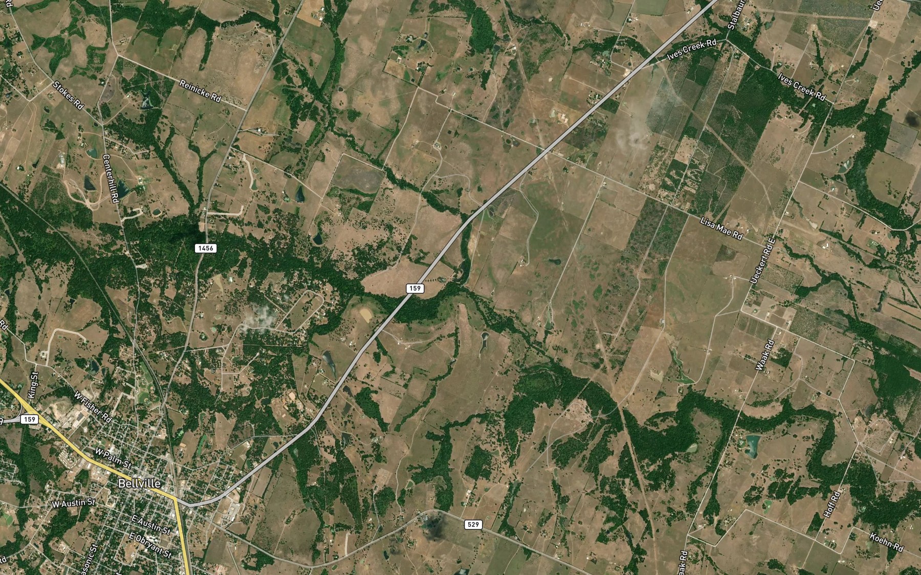 Satellite map of the Clear Creek