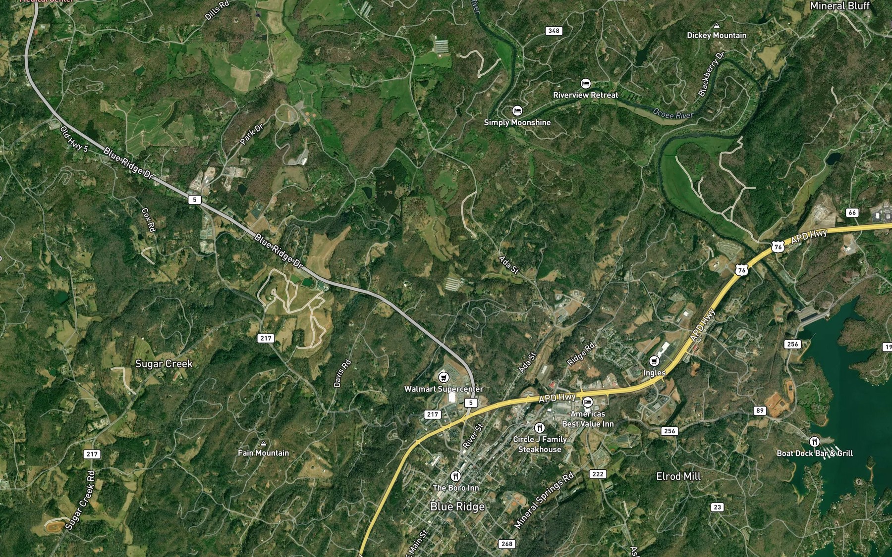 Satellite map of the Reservoir Branch