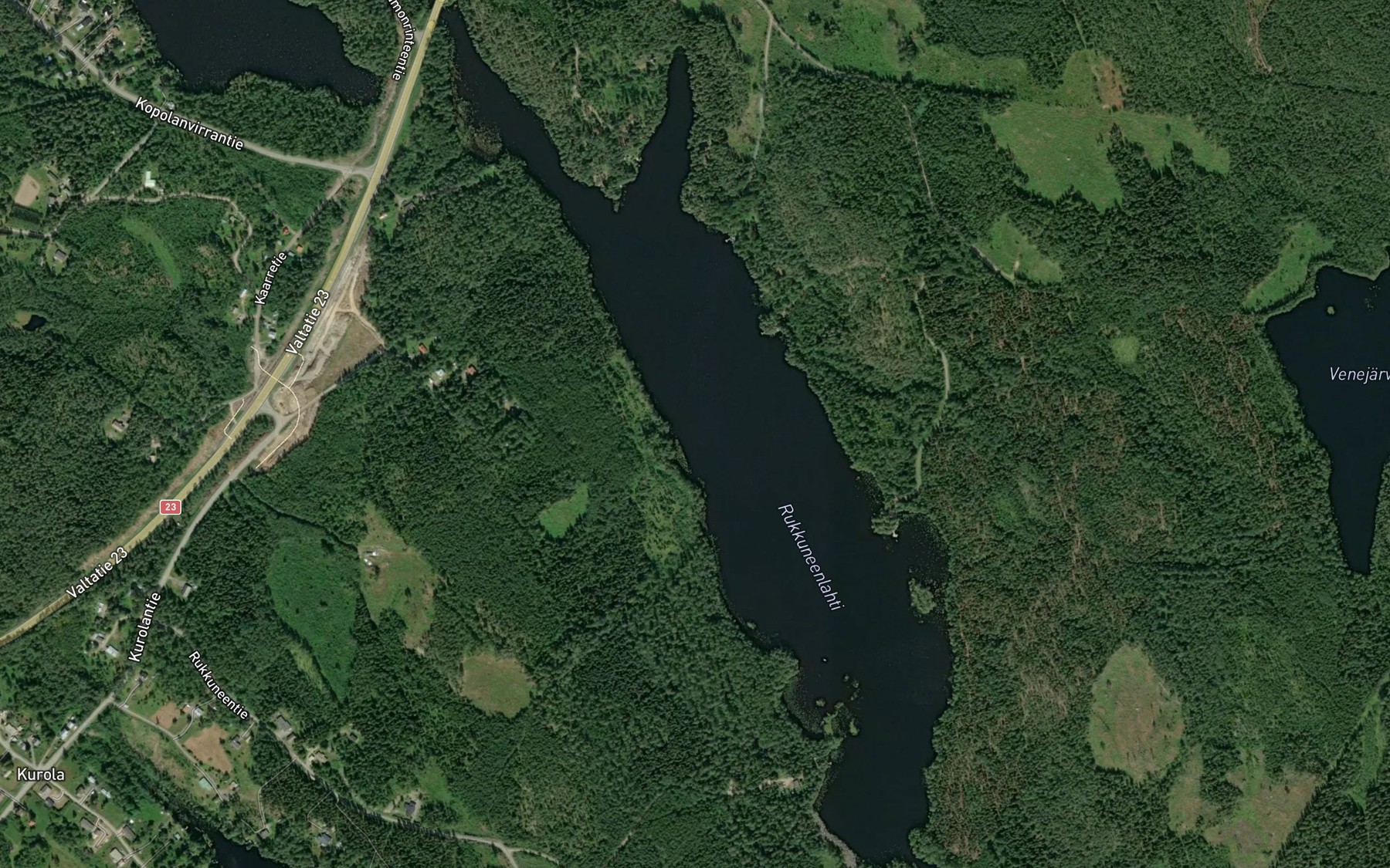 Satellite map of the Rukkuneenlahti