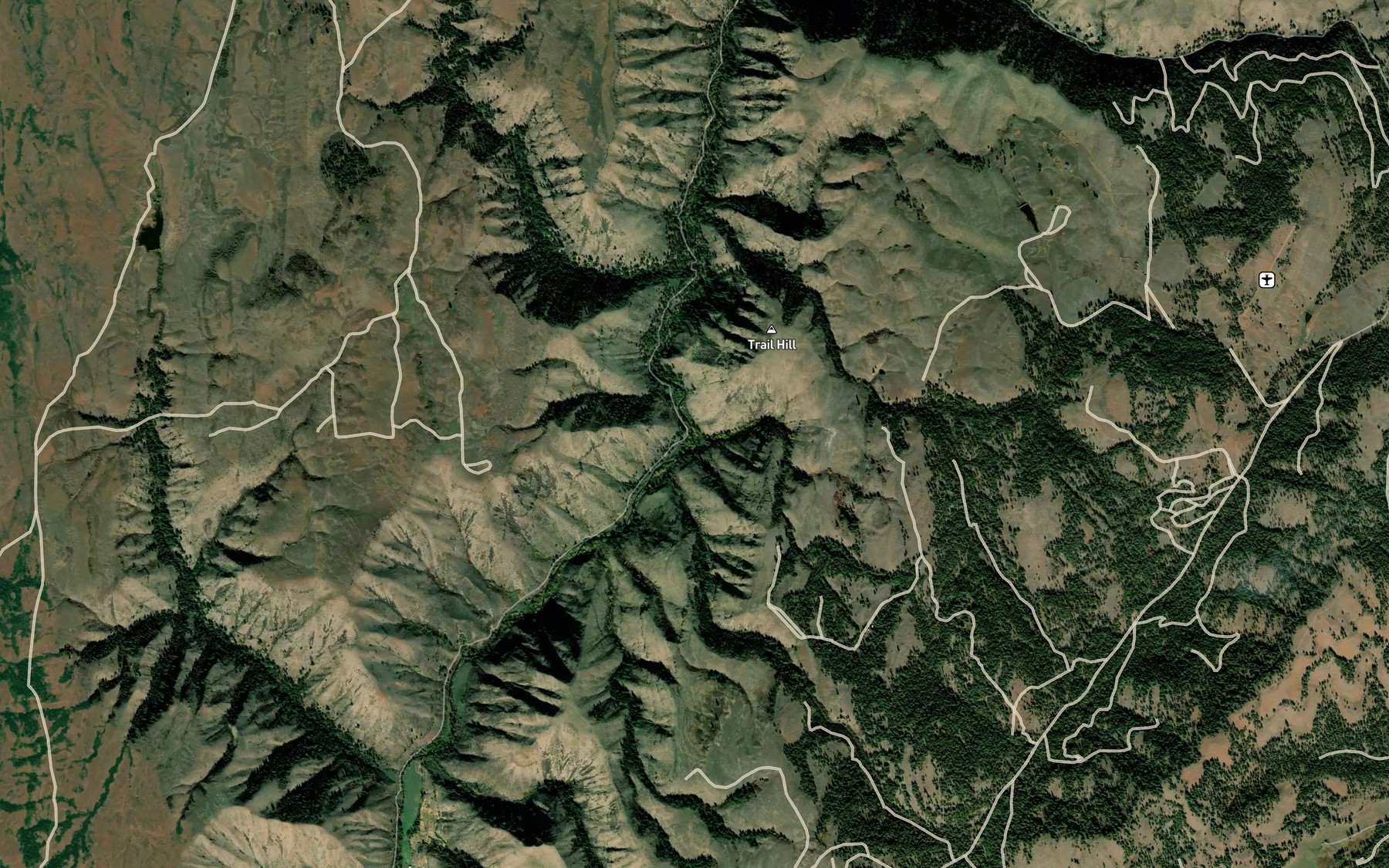 Satellite map of the Williams Creek