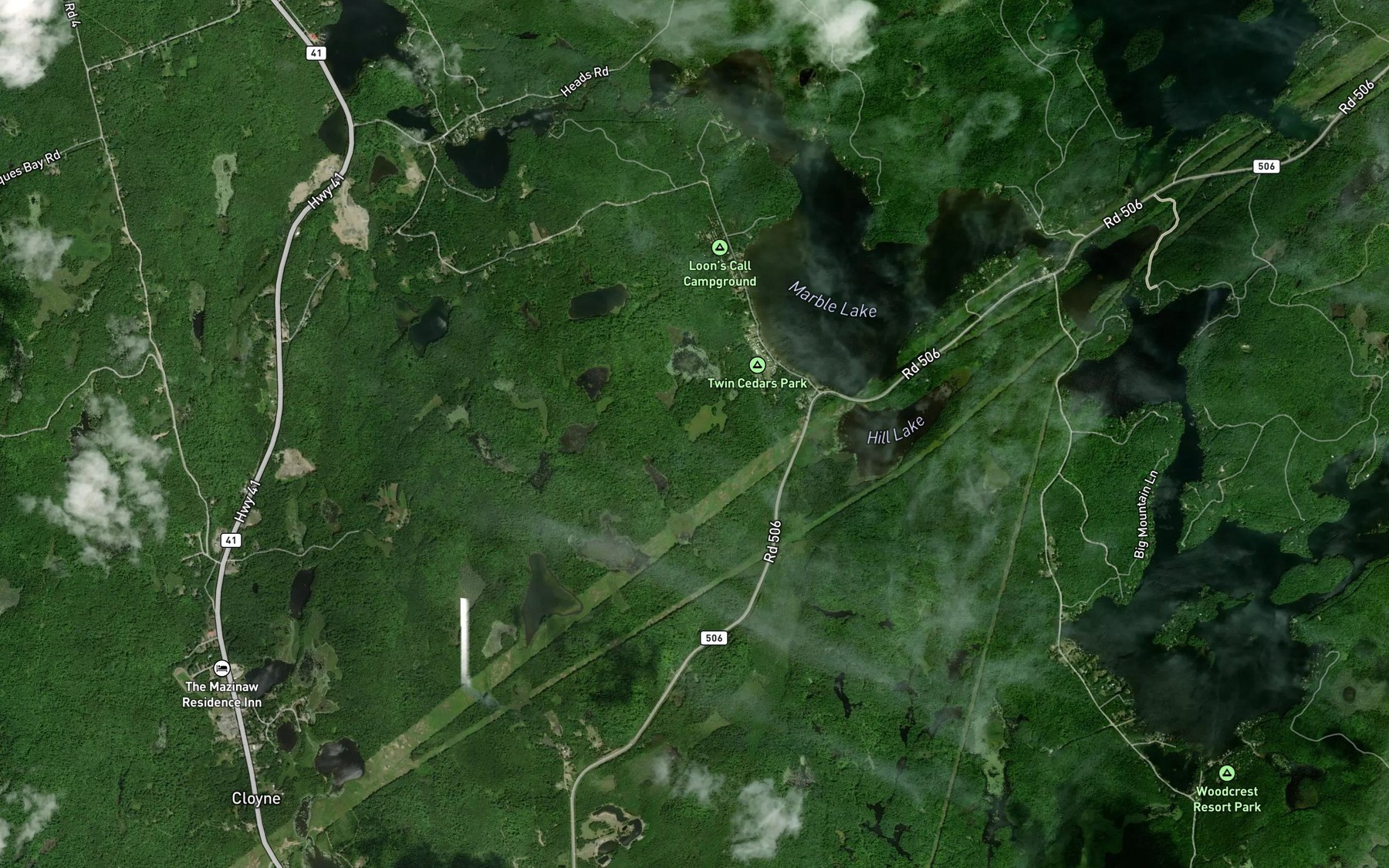 Satellite map of the Walden Pond