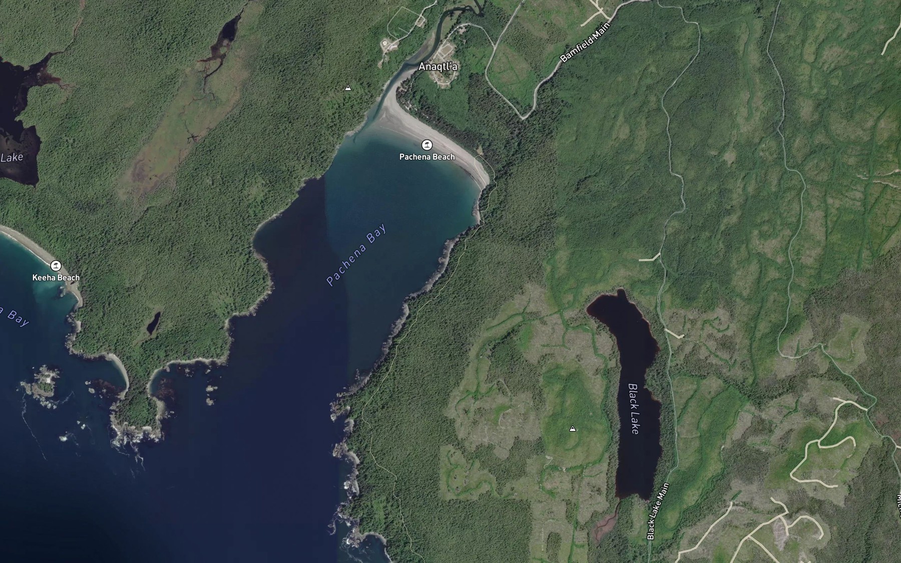 Satellite map of the Clonard Creek