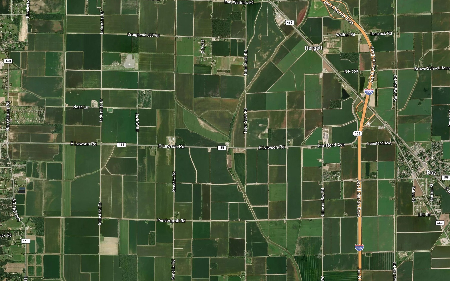 Satellite map of the Whiteman Creek