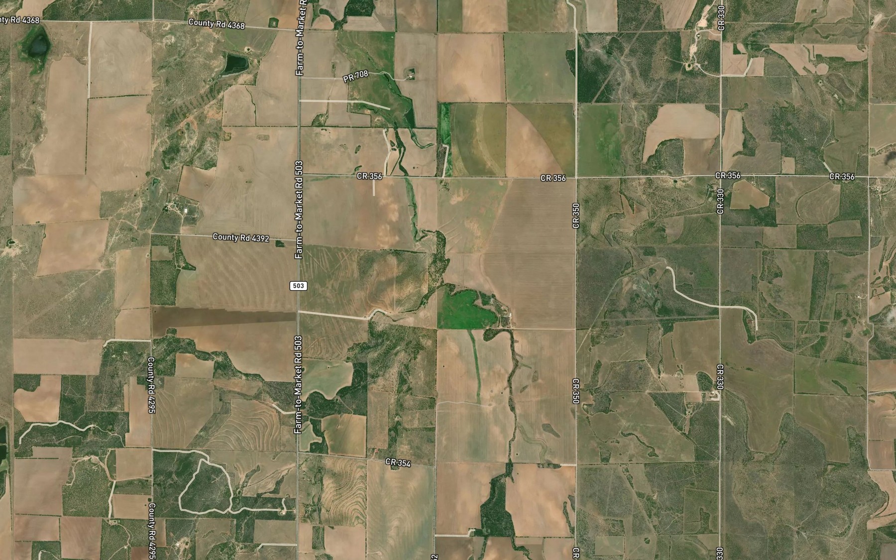 Satellite map of the Waloope Creek