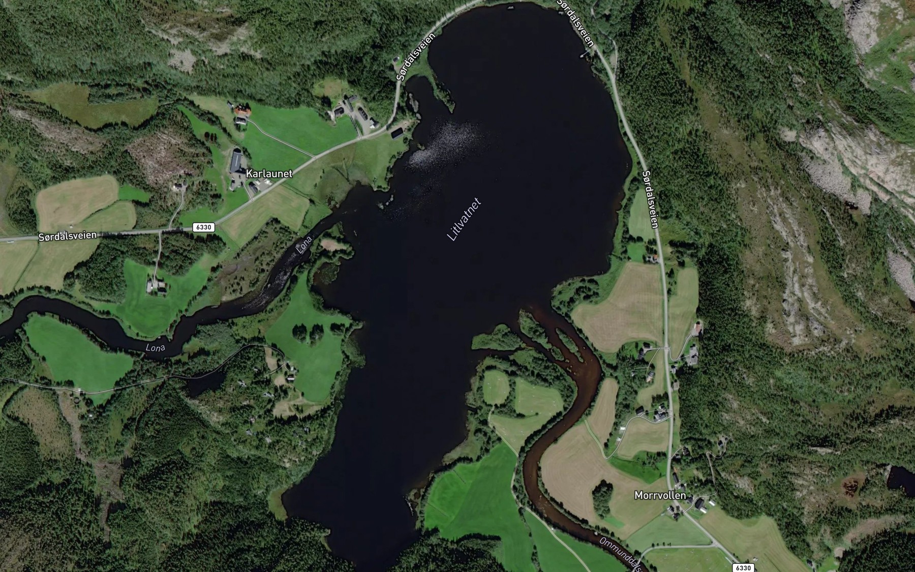 Satellite map of the Litlvatnet