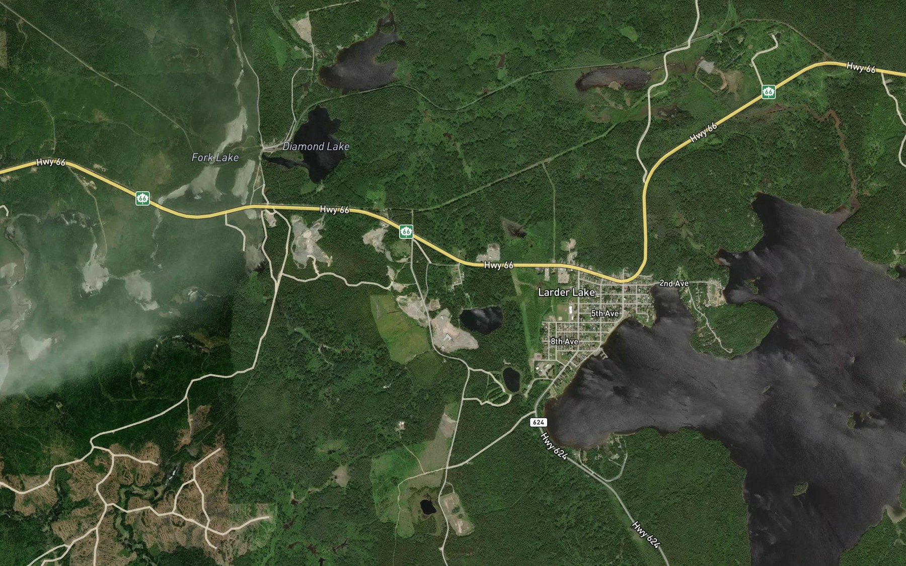 Satellite map of the Lac des Morts