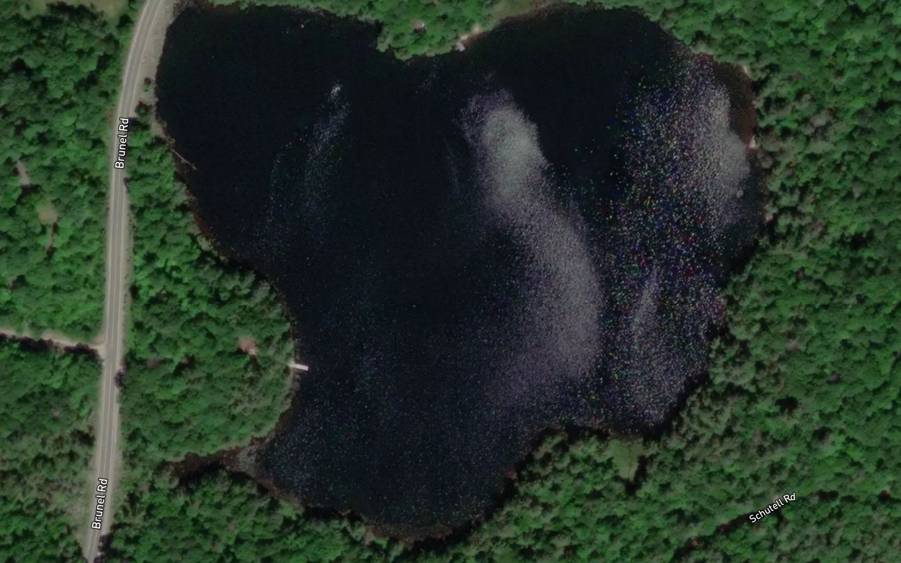 Satellite map of the Schufelt Lake