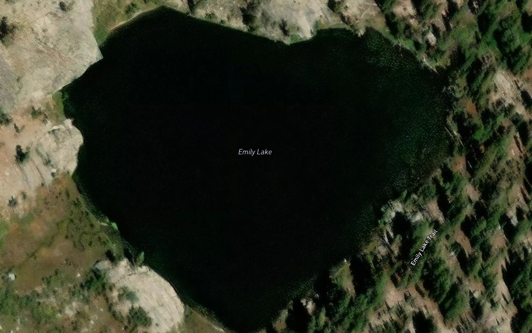 Satellite map of the Emily Lake
